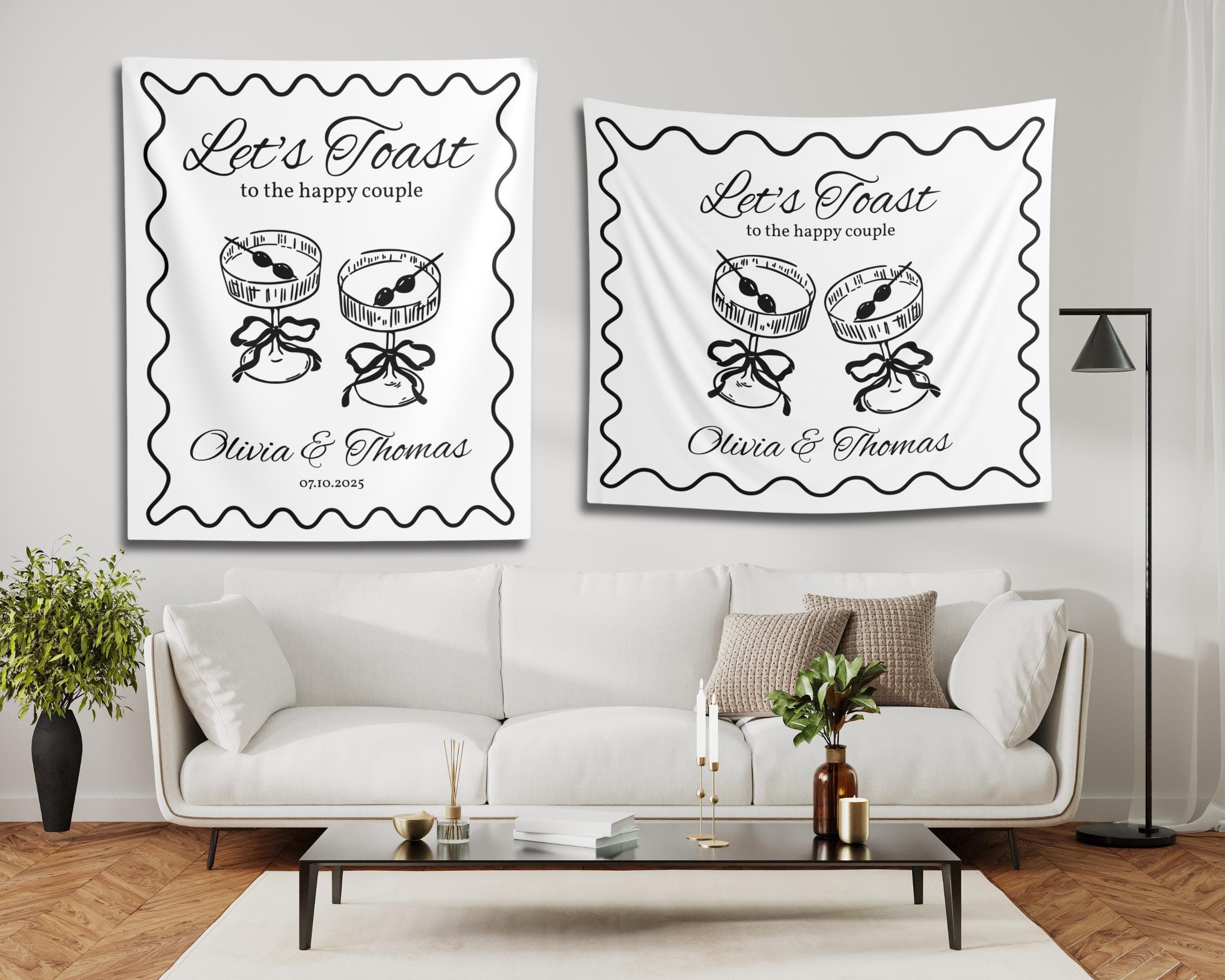 Personalized Rehearsal Dinner Tapestry: Champagne Toast Welcome Banner - image 5
