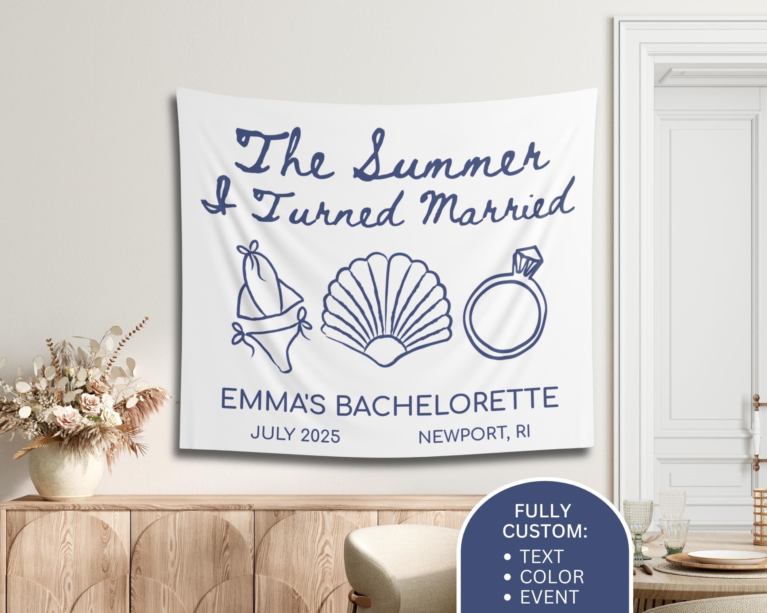 Personalized Bachelorette Tapestry: The Summer I Turned Married Banner - image 3
