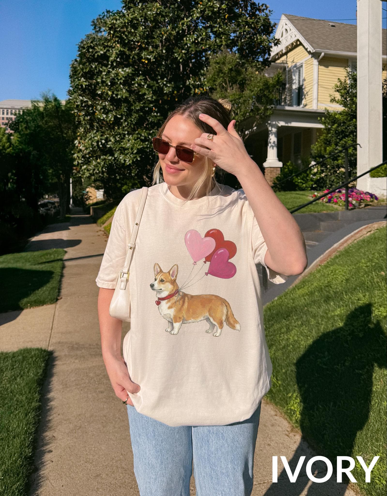 Custom Dog Valentines Sweatshirt, Corgi Lover Crewneck, Valentine Corgi Sweater, Comfort Colors Shirt, Dog Mom gift - image 4