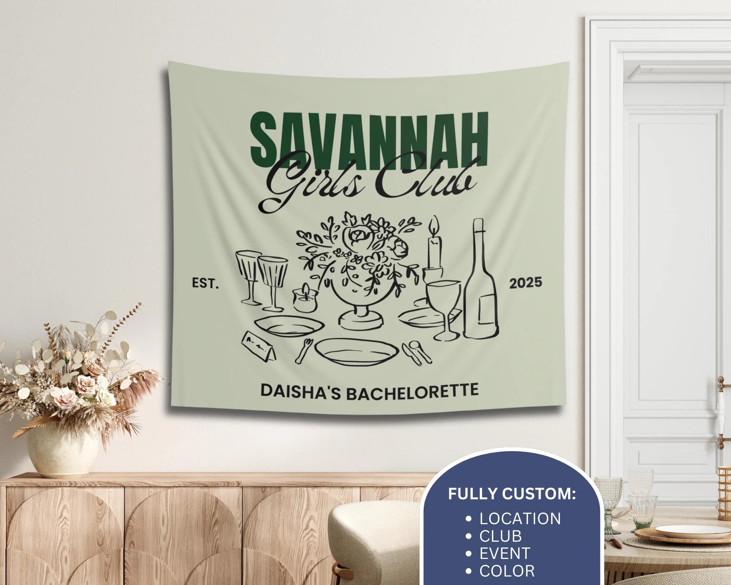 Custom Bachelorette Party Banner: Sage Green Bridal Shower Decor