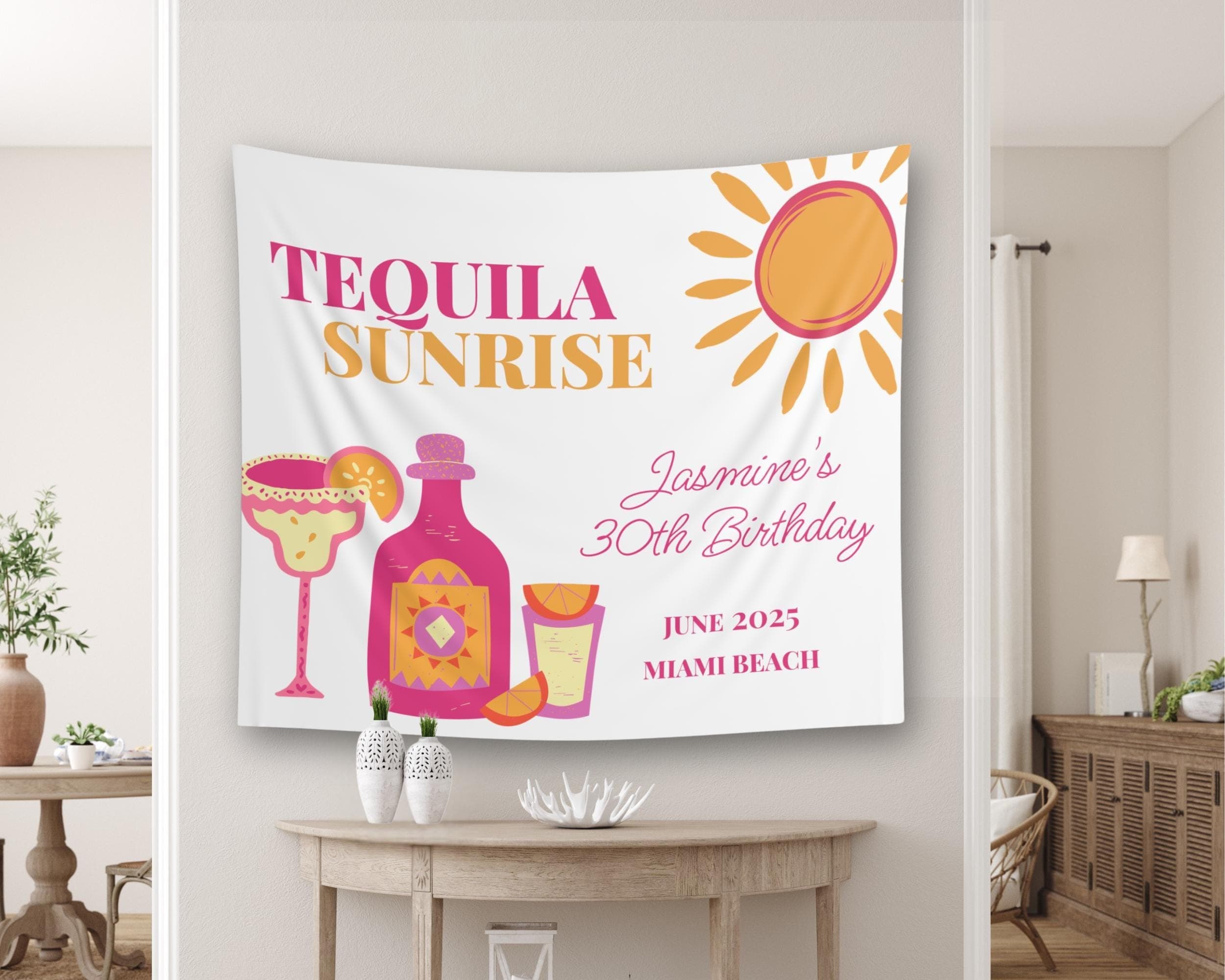 Tequila Sunrise Bachelorette Banner: Last Fiesta Decor