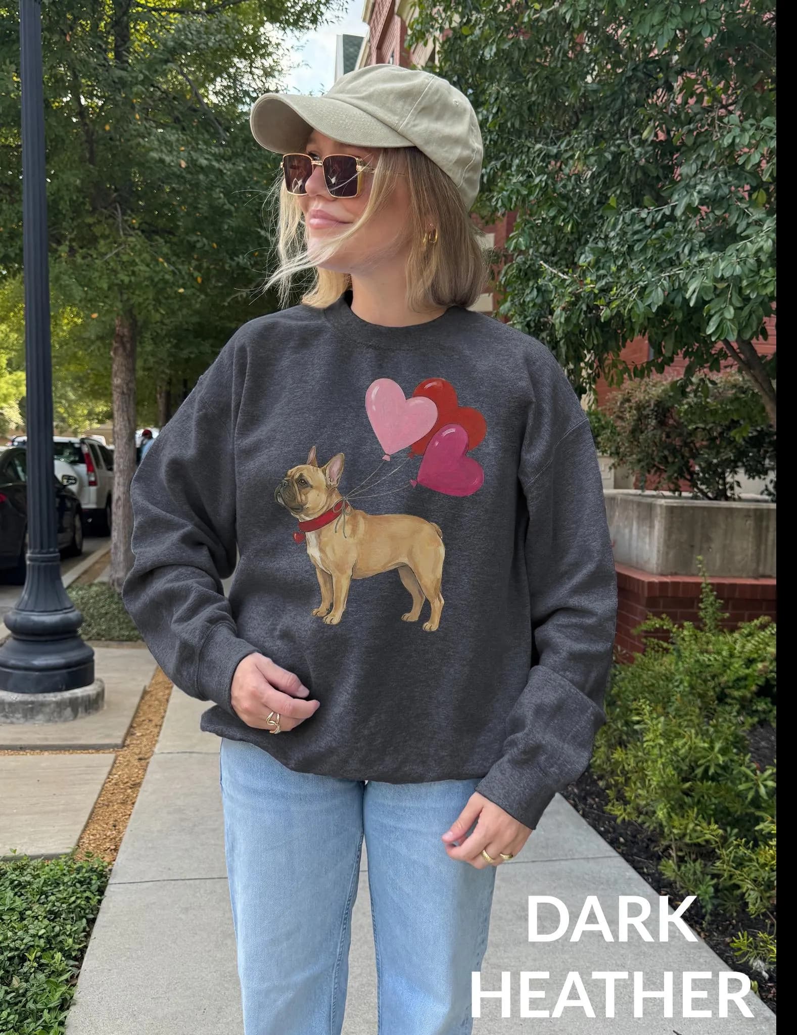 Custom French Bulldog Valentines Sweatshirt, Dog Lover Crewneck, Valentine Frenchie Sweater, Comfort Colors Shirt, Dog Mom gift - image 4