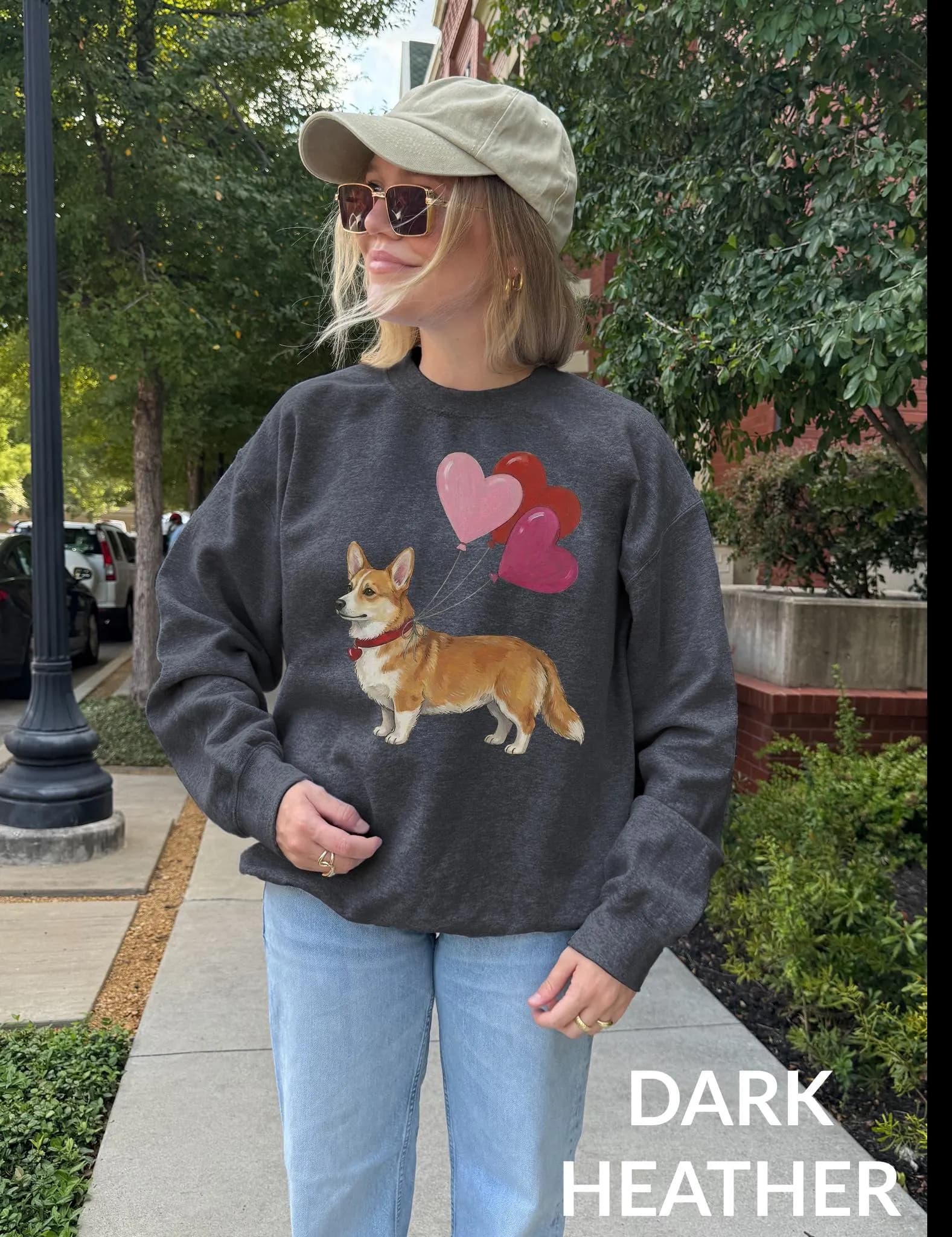Custom Dog Valentines Sweatshirt, Corgi Lover Crewneck, Valentine Corgi Sweater, Comfort Colors Shirt, Dog Mom gift