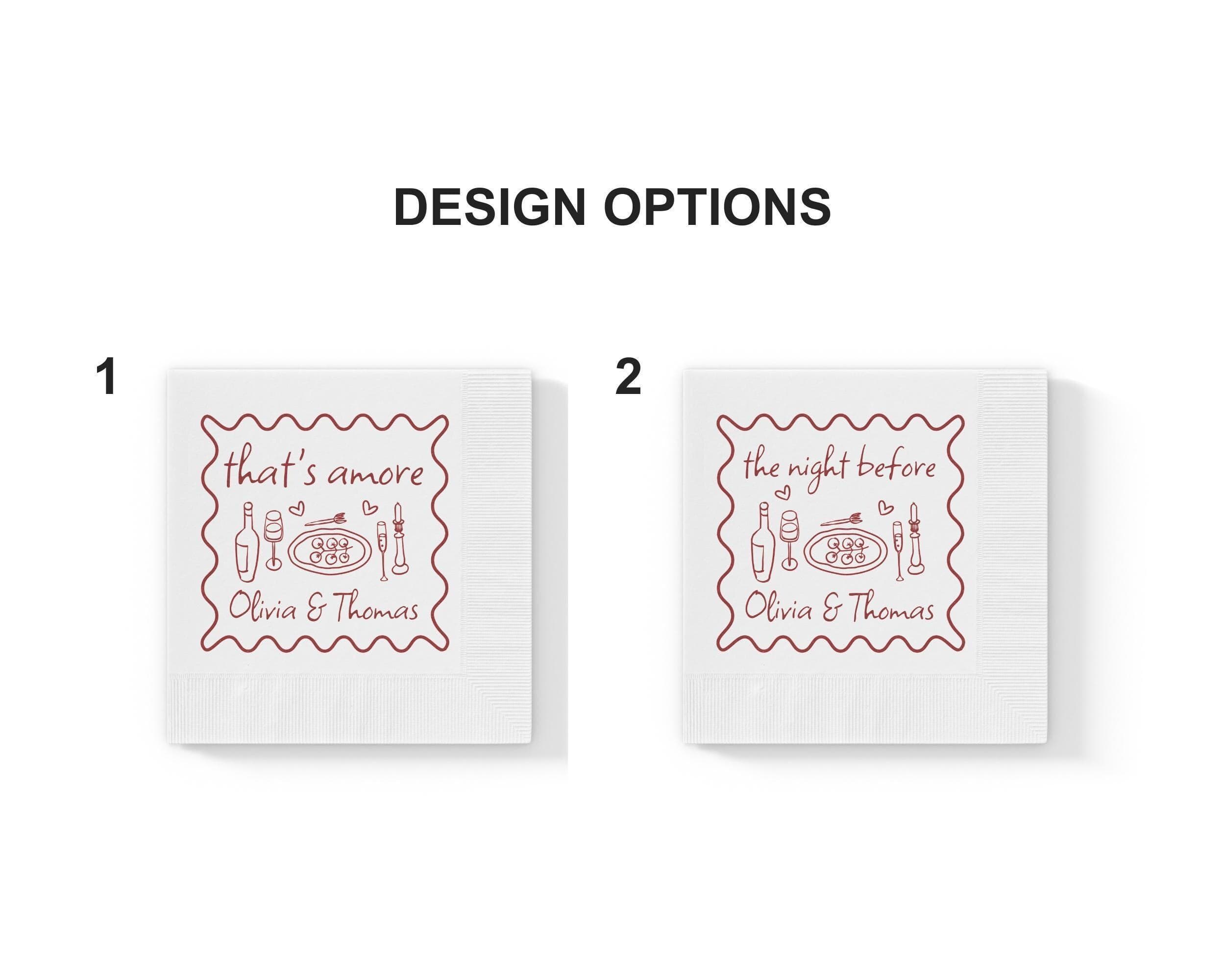 Personalized Thats Amore Wedding Napkins: Italian Theme, Custom Names - image 5