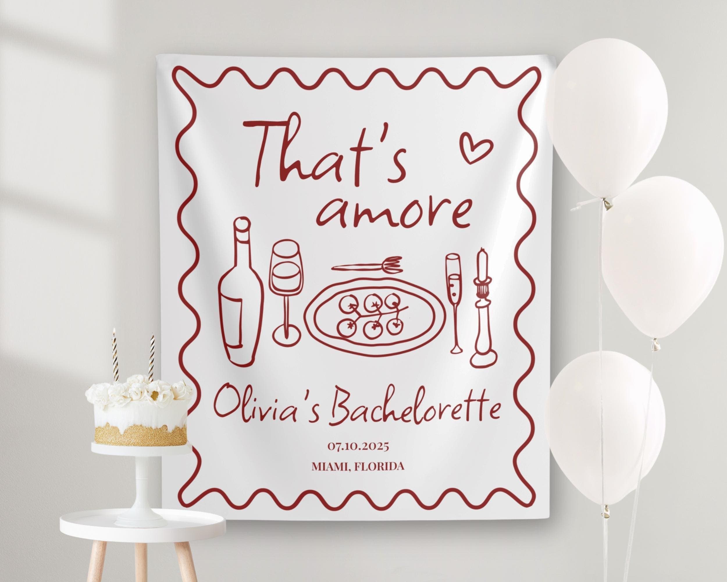 Thats Amore Bachelorette Banner: Custom Bridal Shower Decor - image 3