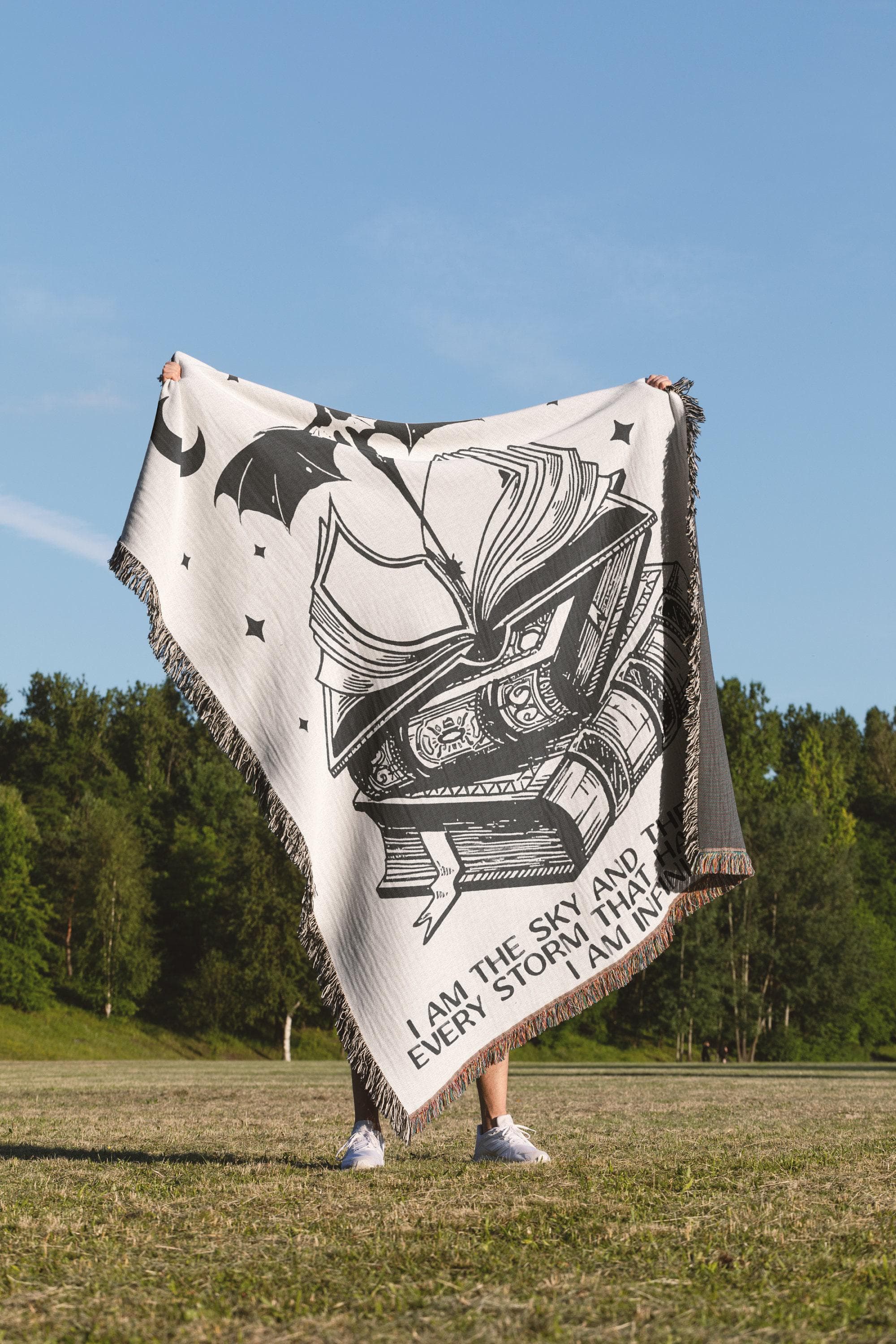 Dragon Book Quote Woven Throw Blanket: Bookish Fantasy Gift - image 3