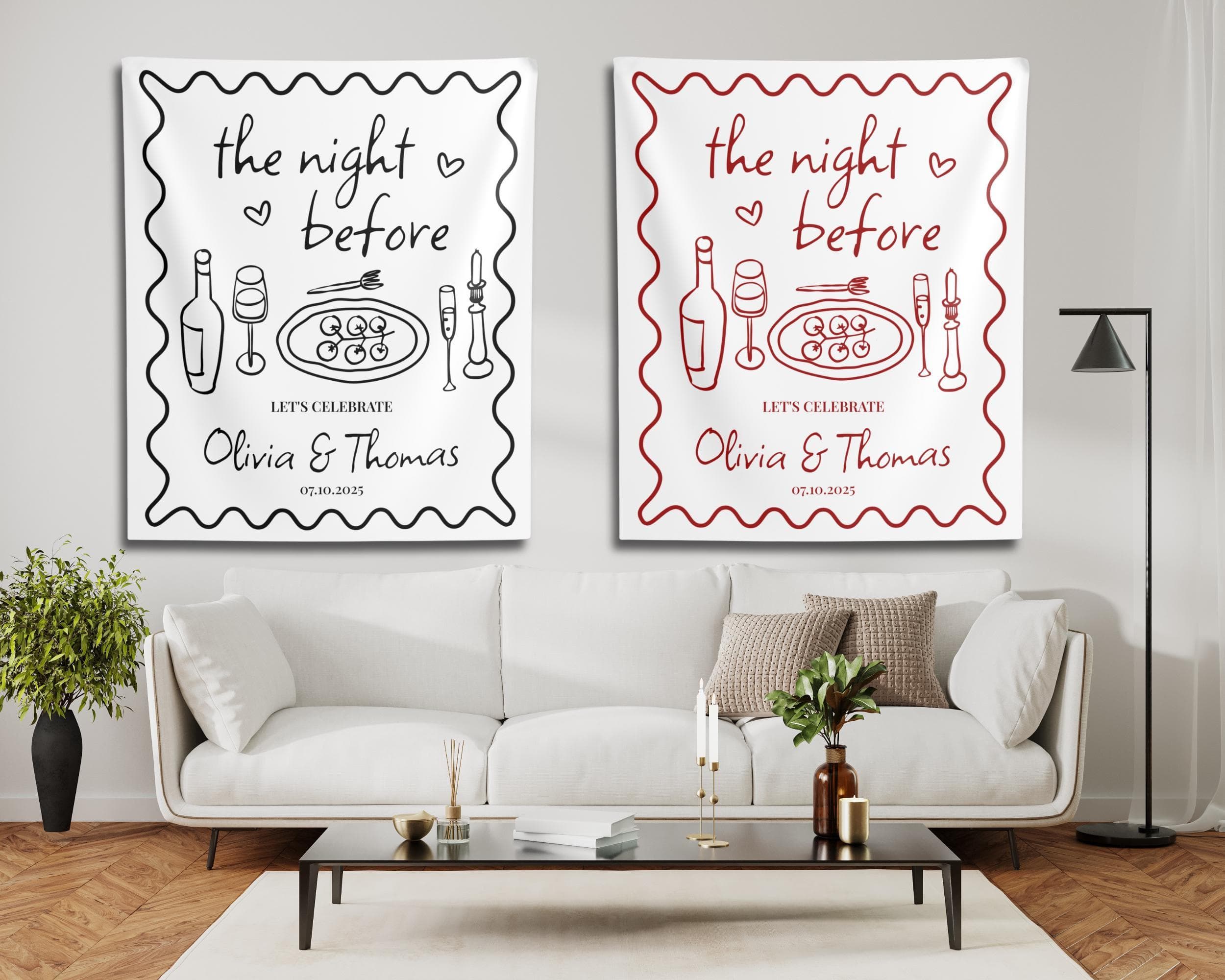 Personalized Engagement Party Banner: "The Night Before" Rehearsal Dinner Decor - image 5
