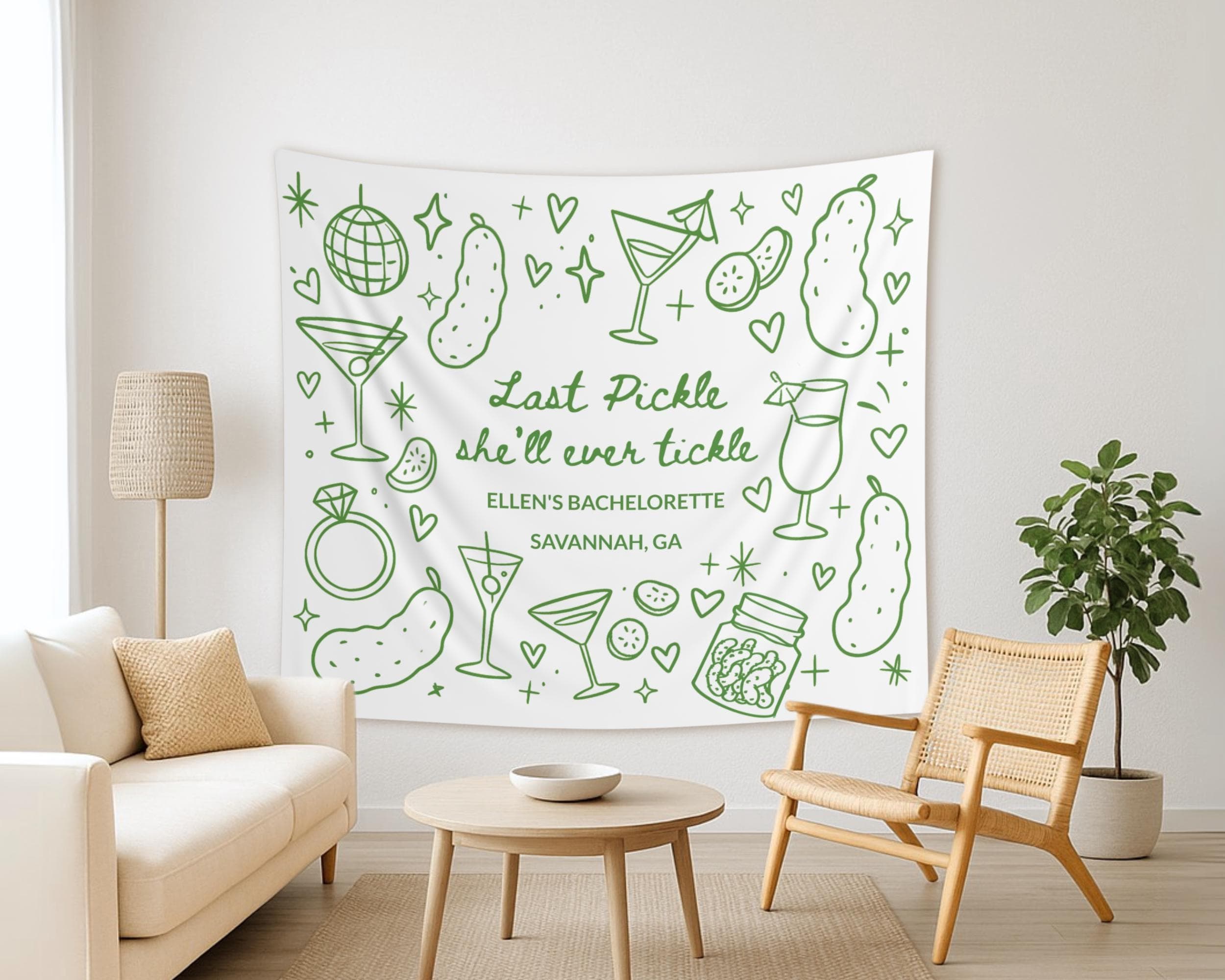Funny Pickle Bachelorette Party Banner: Customizable Bridal Shower Decor