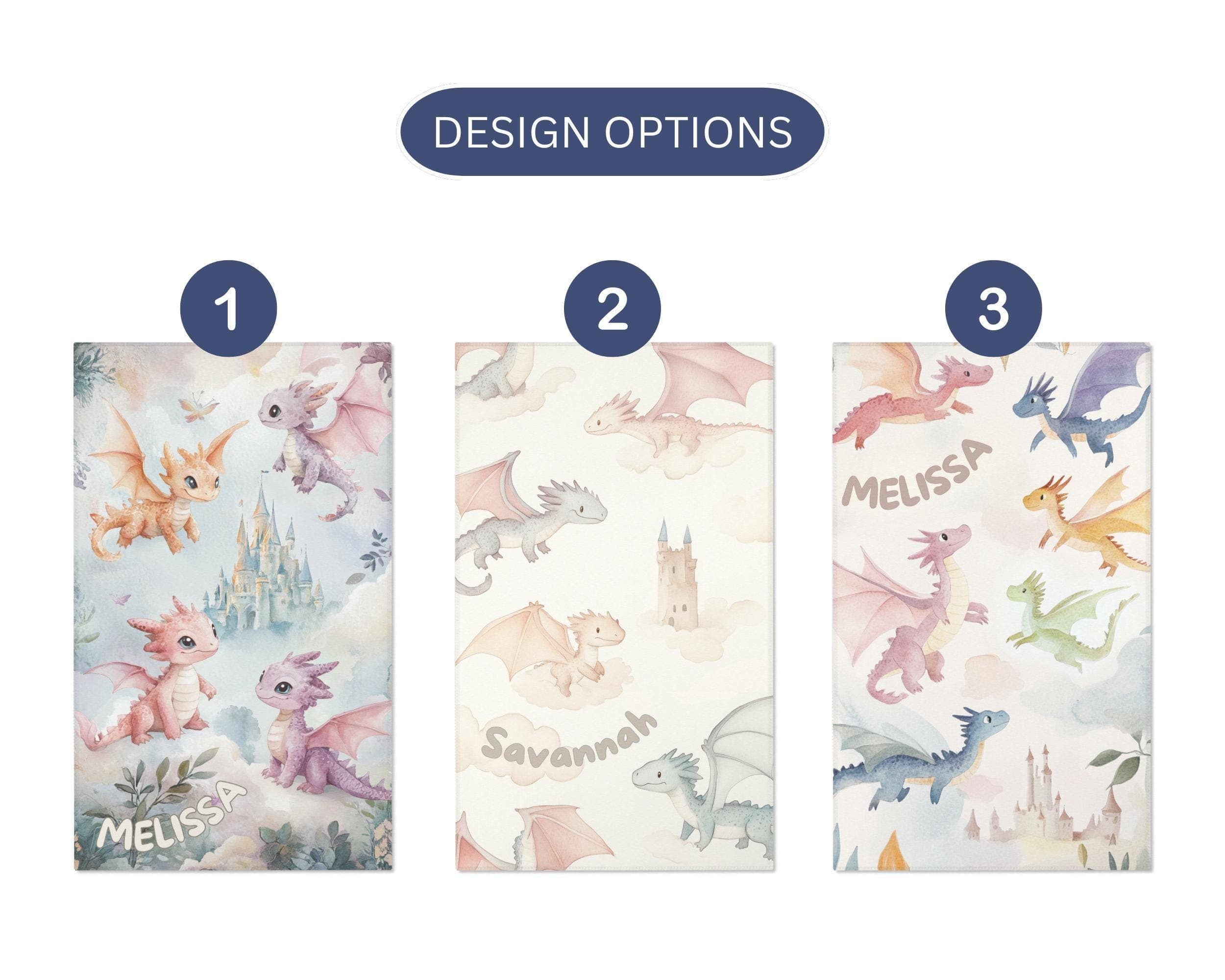 Watercolor Dragon Nursery Rug, Custom Name Baby Room Mat - image 4