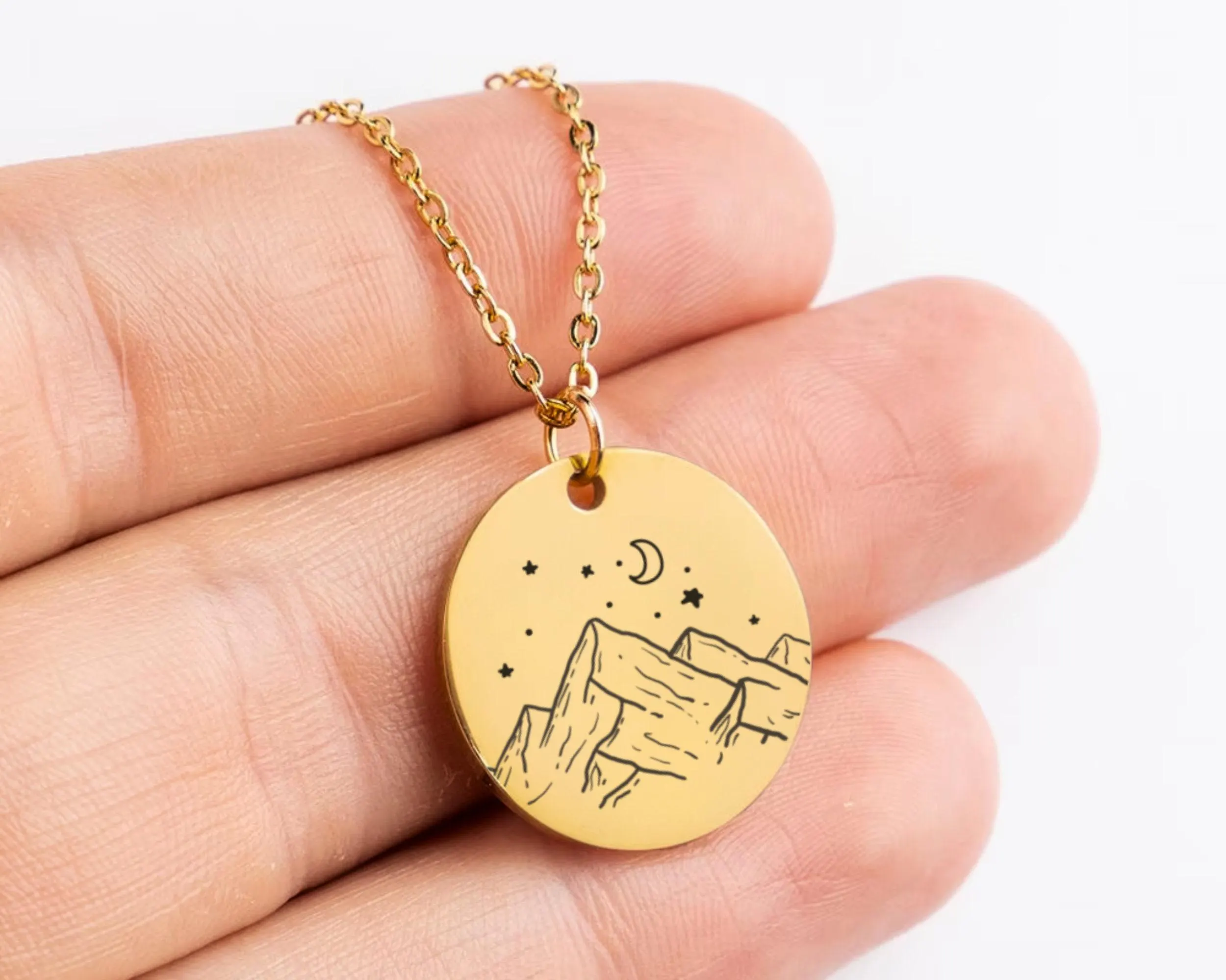 Night Court Necklace: Mountain & Stars Pendant, Book Lover Gift - image 5