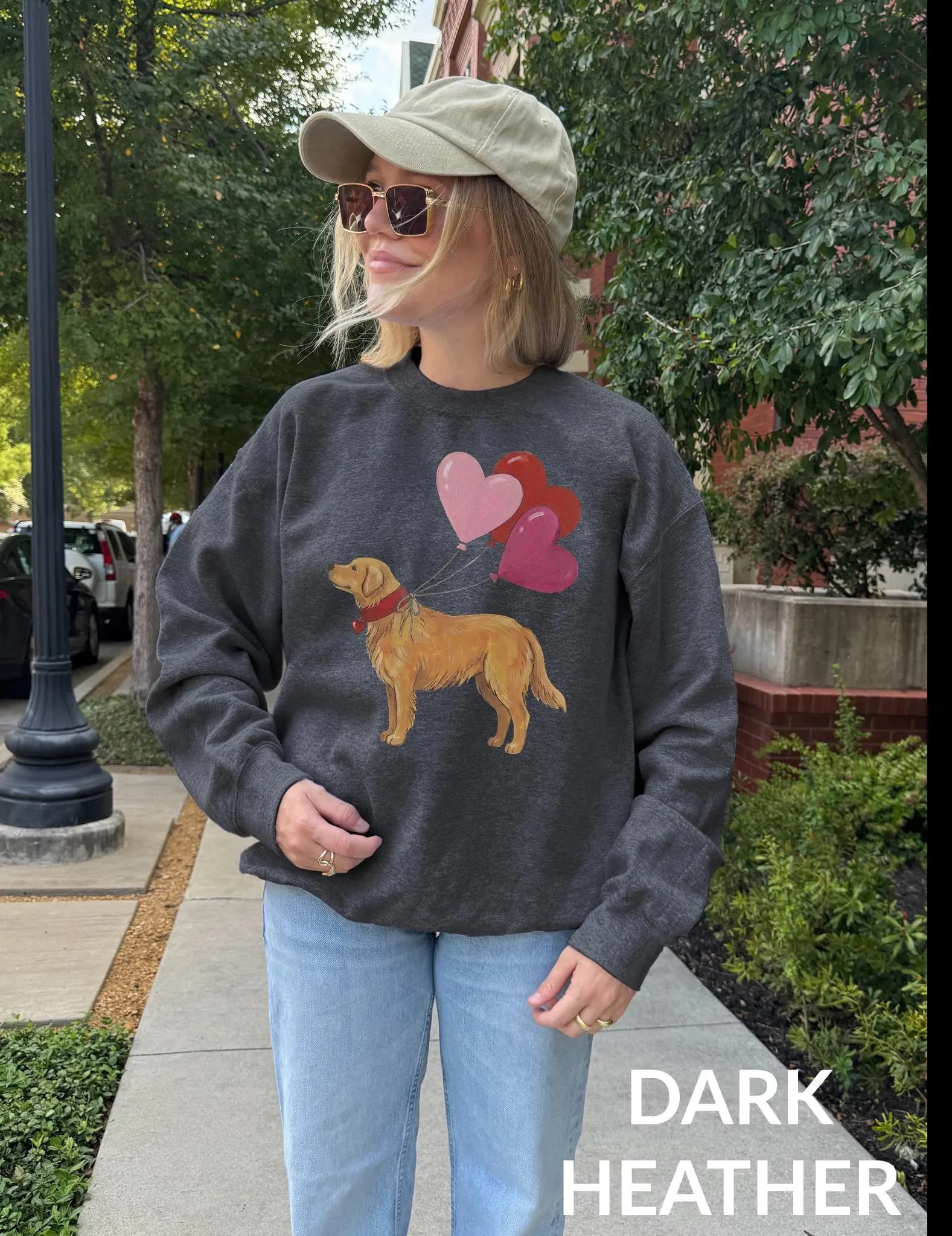Custom Golden Retriever Valentines Sweatshirt, Golden Dog Lover Crewneck, Valentine Goldie Sweater, Comfort Colors Shirt, Dog Mom gift