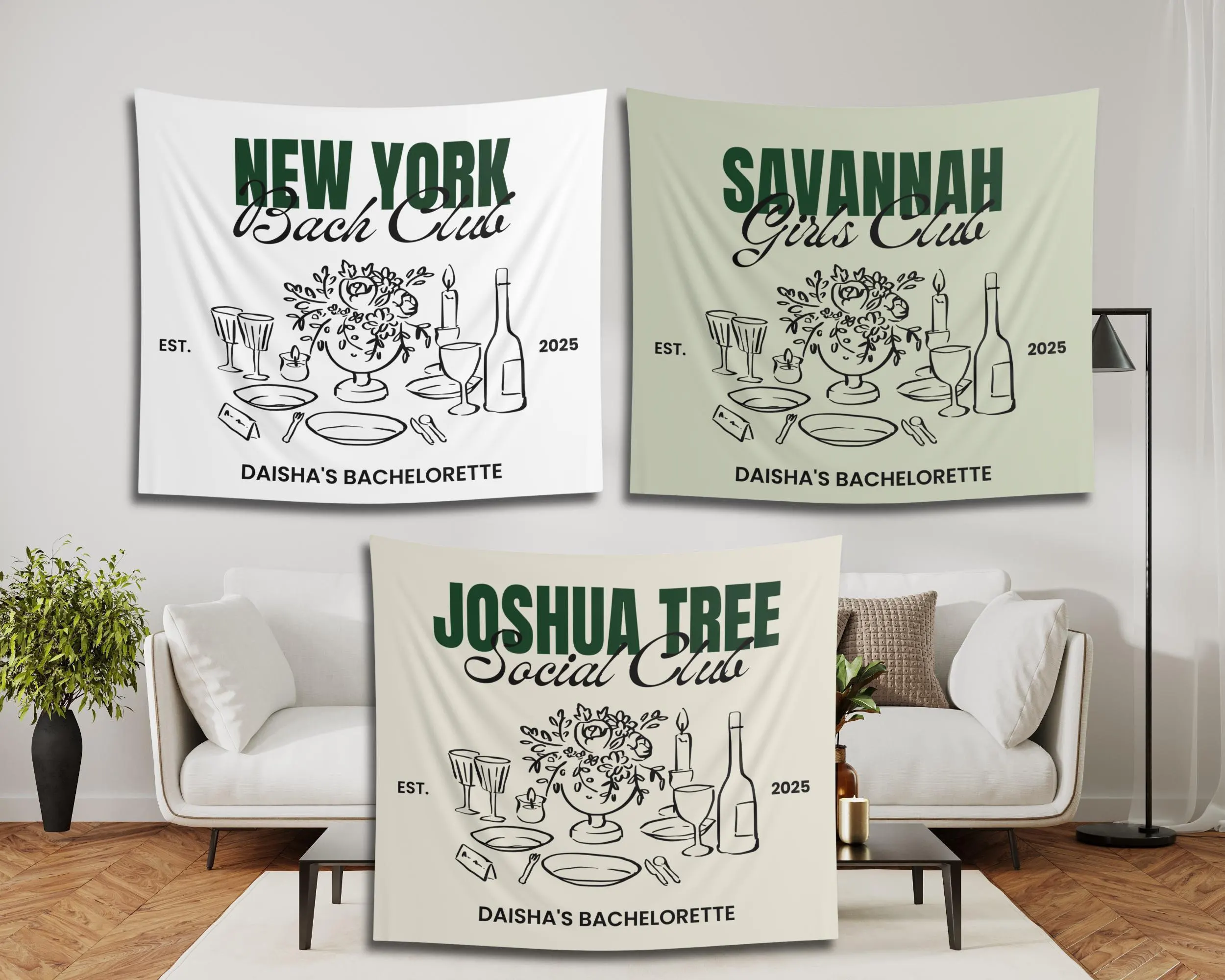 Custom Bachelorette Party Banner: Sage Green Bridal Shower Decor - image 3