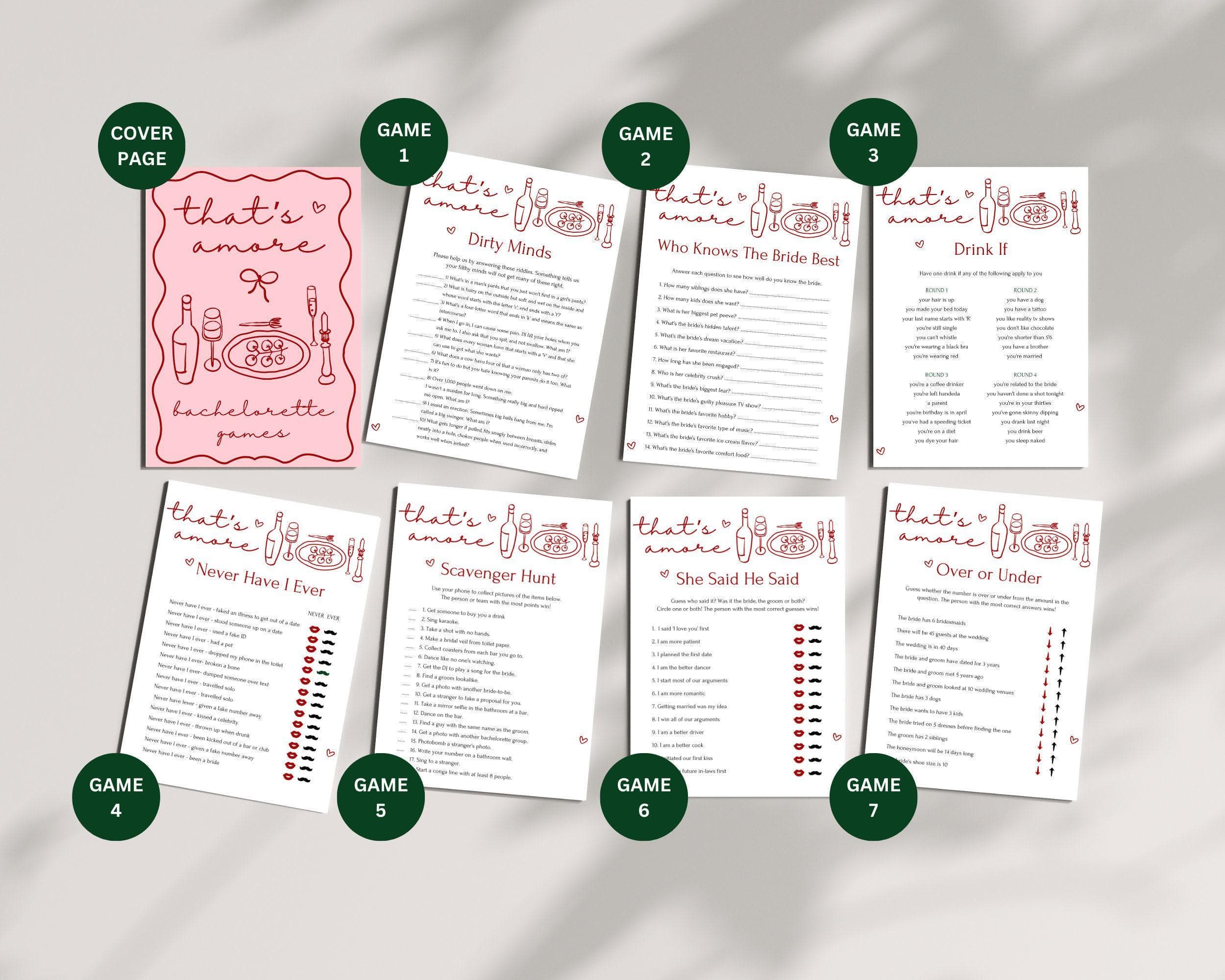 Thats Amore Bachelorette Games: Italian Theme (Digital Download) - image 3