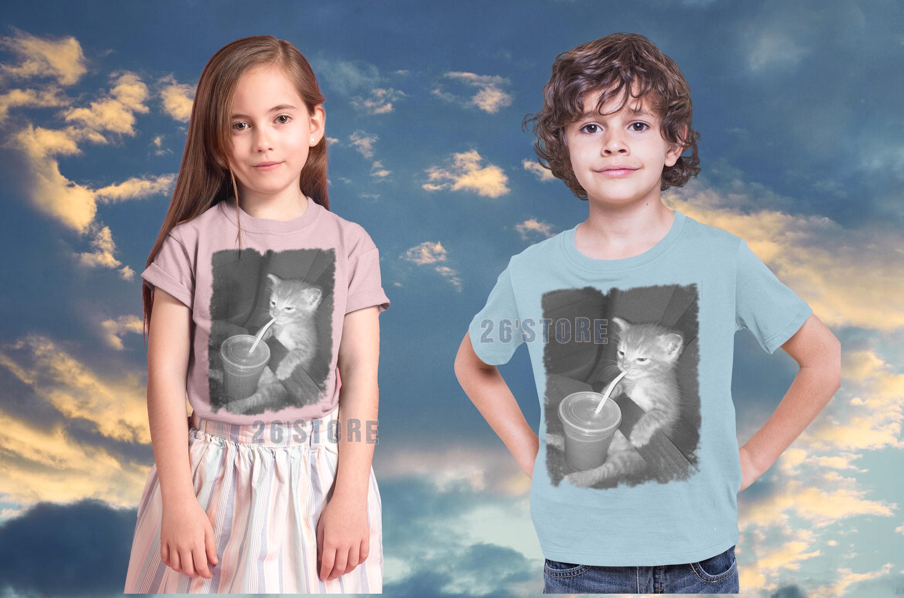 CAT Drinking Ice Coffee Shirt, Cat Drinking Ice Coffee Comfort Colors Shirt, Cat Drinking Ice Coffee Kids Shirt - image 4