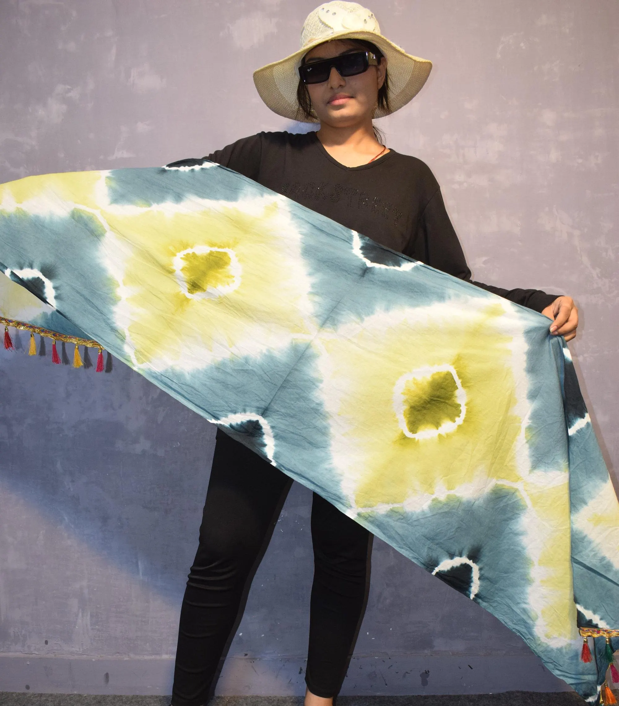 Soft Cotton Scarf: Multicolored Lightweight Wrap (75x39 inches)