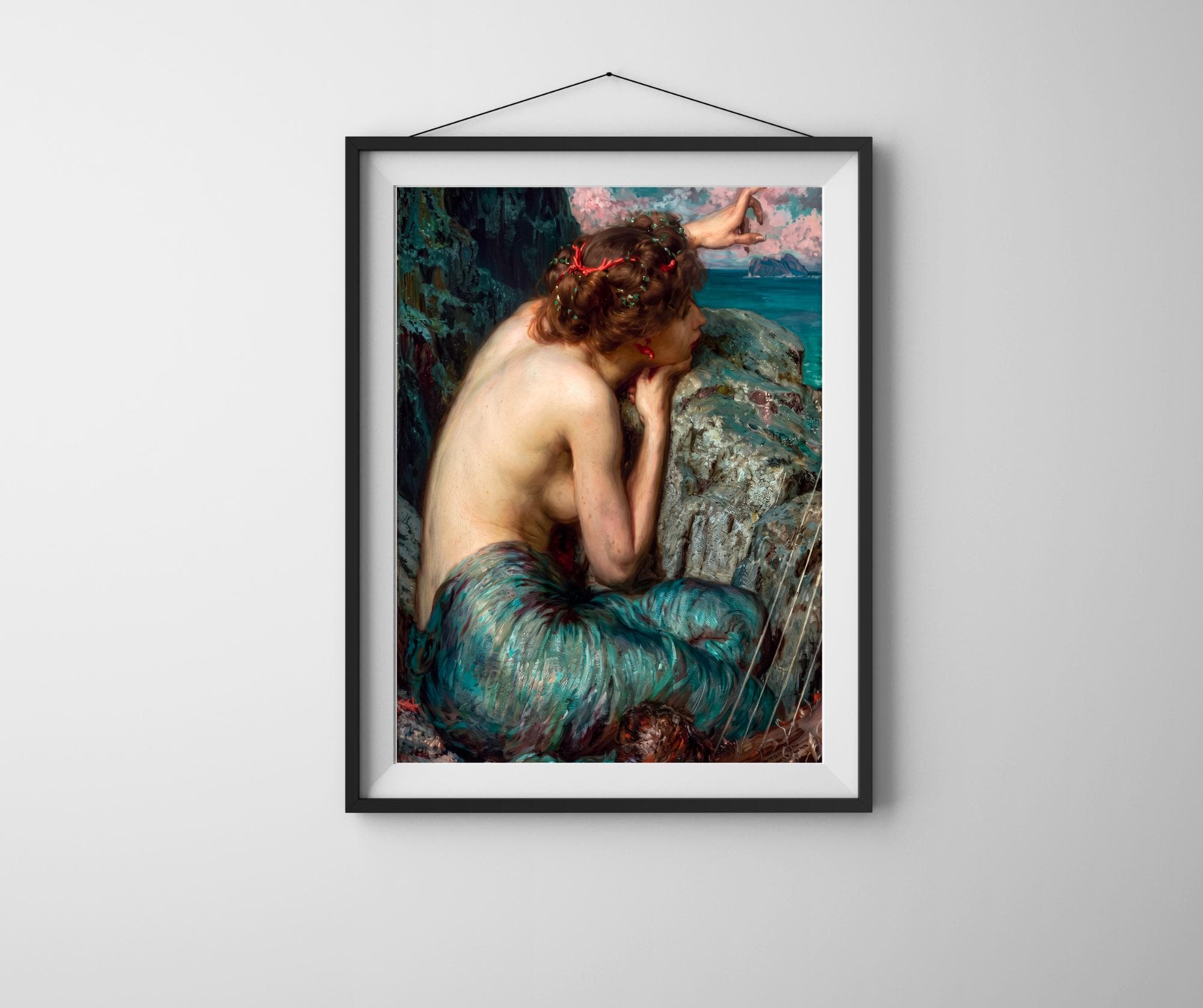 Die Sirene - Druck. (ca. 1904) Mythologie. Verführerin.Louis Loeb, Gemälde von Waterhouse, Mythologische Wandkunst  - 02062612 - image 3
