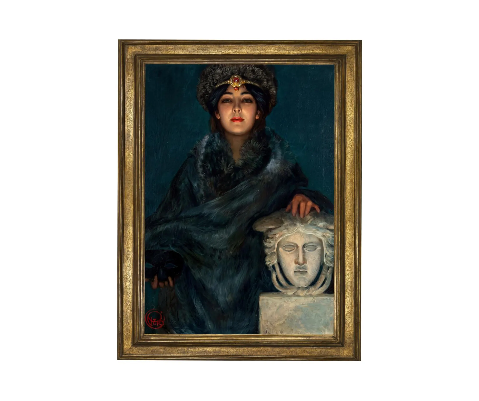Medusa Fine Art Druck. Oreste Pizio. Griechische Mythologie Poster Antike Wandkunst Griechische Ästhetik, Gorgonen Monster, Hexe   | 0106261