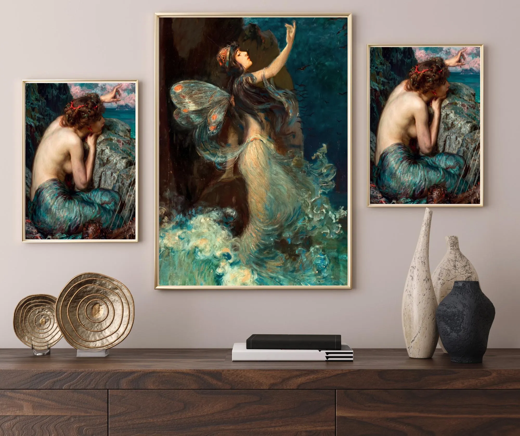 Wassernymphe Fine Art Druck - ca. 1907 Paul Swan, Kunstdruck - Griechische Mythologie, Nymphe, Elfe, Magie, Fee, Art Deco  Dark  0510202610 - image 5