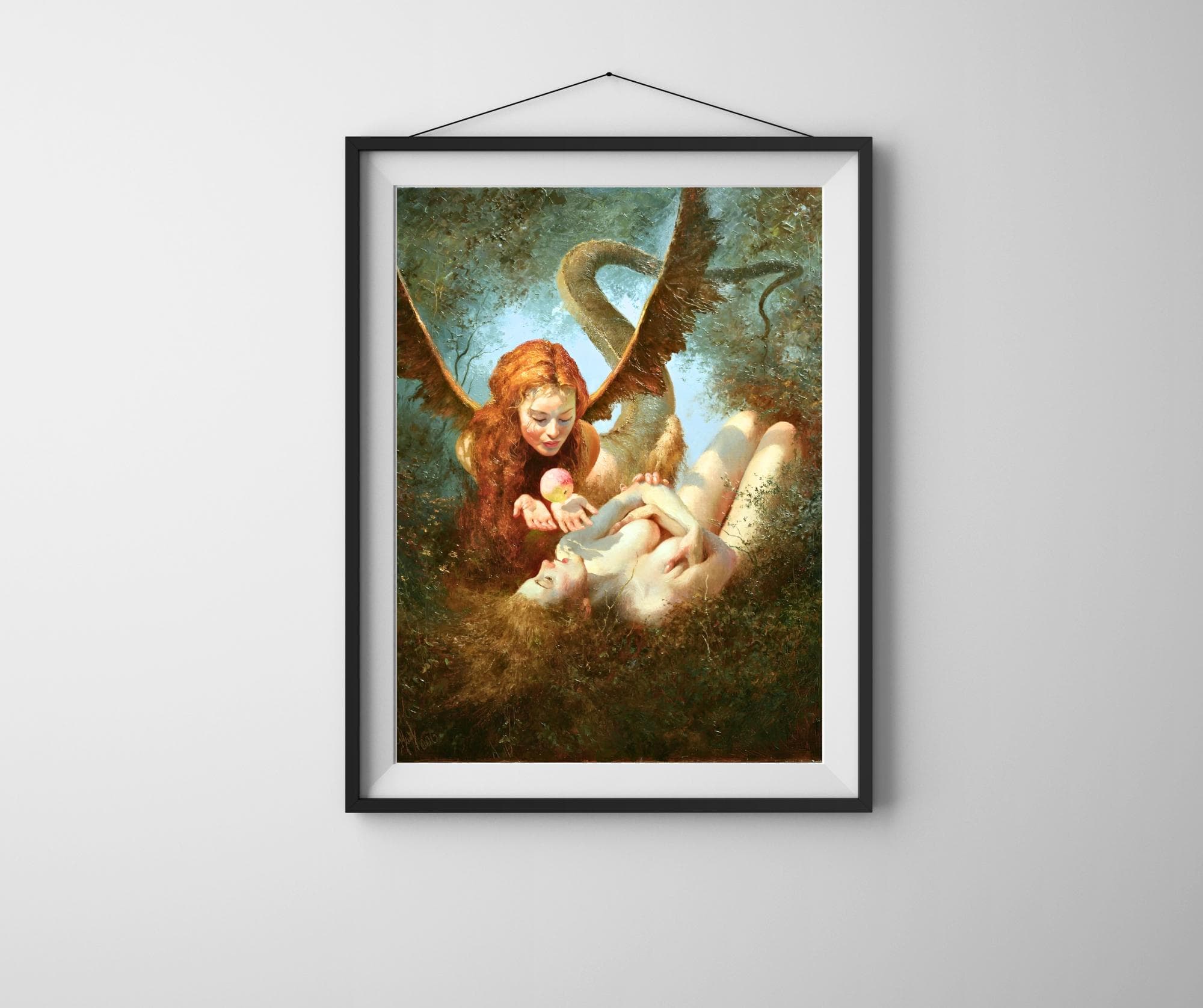 Lilith & Eva Druck- Fine Art Druck! Vintage Kunst, Lilith, Adam, Bibel, Schöpfung, Moses, Teufel, Hexe, Okkult, Gothic, Dark, Hexen  |BS1 - image 4