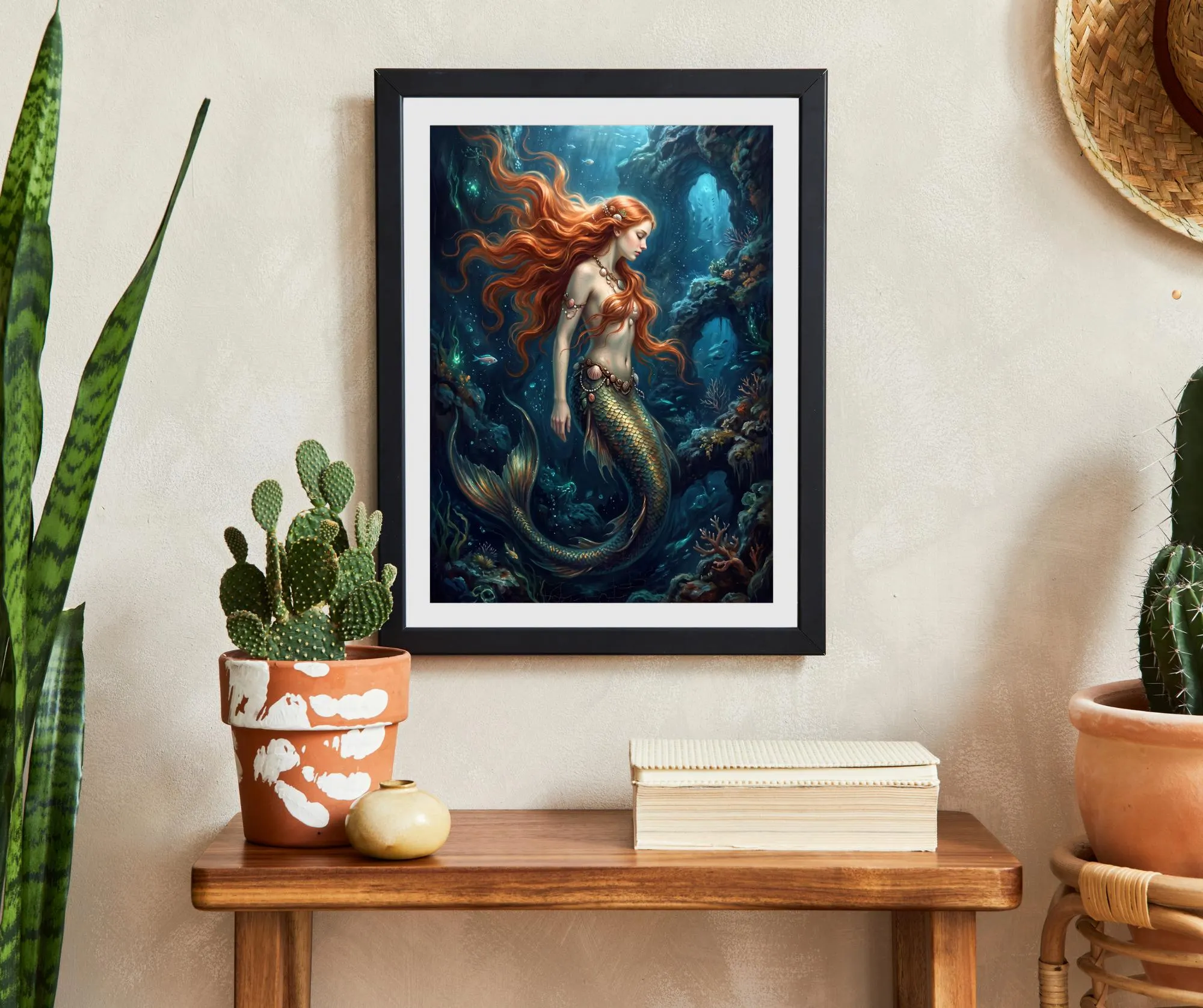 Meerjungfrau  Kunstdruck. Mythologie. Verführerin, Waterhouse, Sirene,  Waterhouse, Mythologische Wandkunst,Fantasie, Märchen  - 0710202610 - image 4