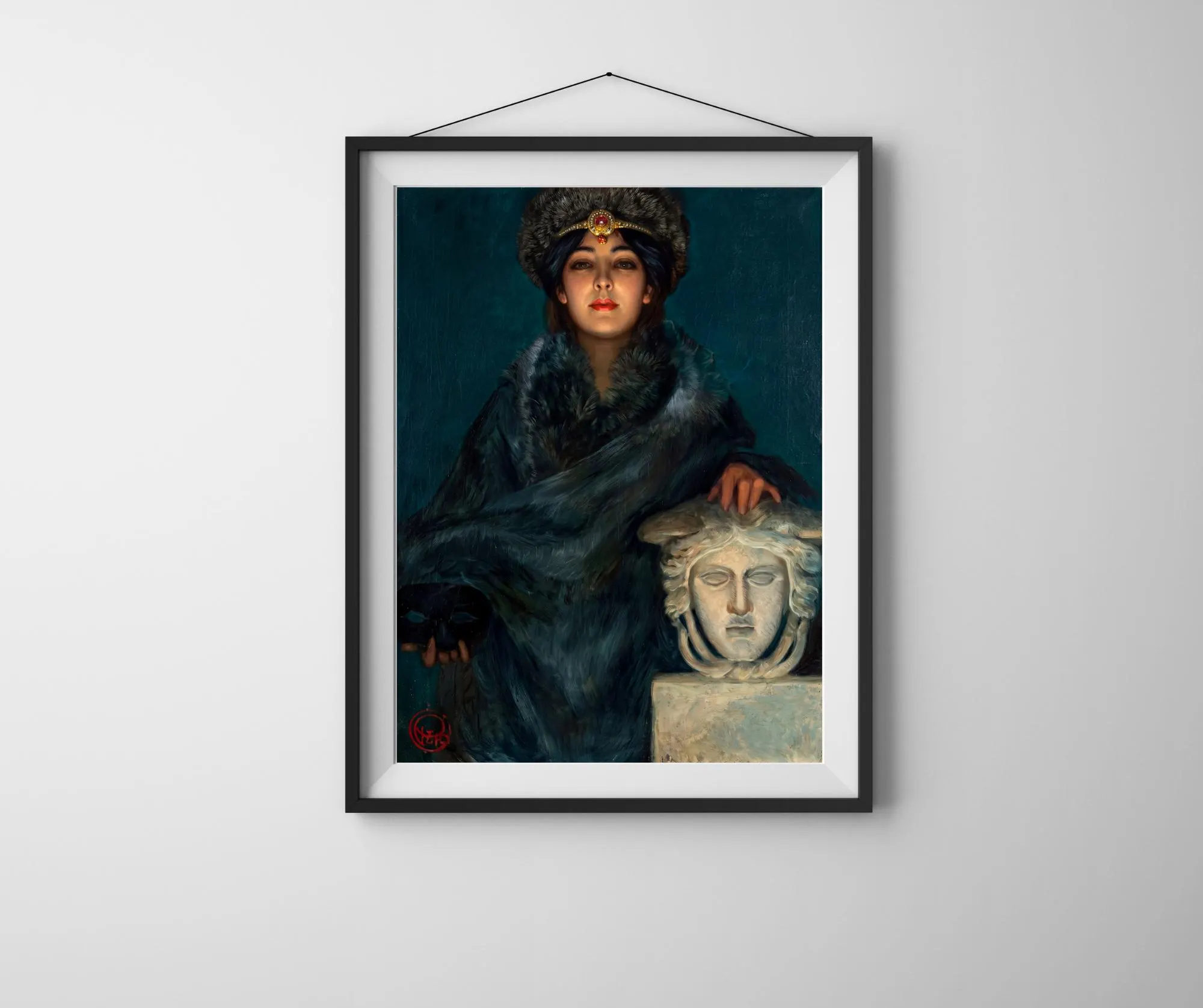 Medusa Fine Art Druck. Oreste Pizio. Griechische Mythologie Poster Antike Wandkunst Griechische Ästhetik, Gorgonen Monster, Hexe   | 0106261 - image 3