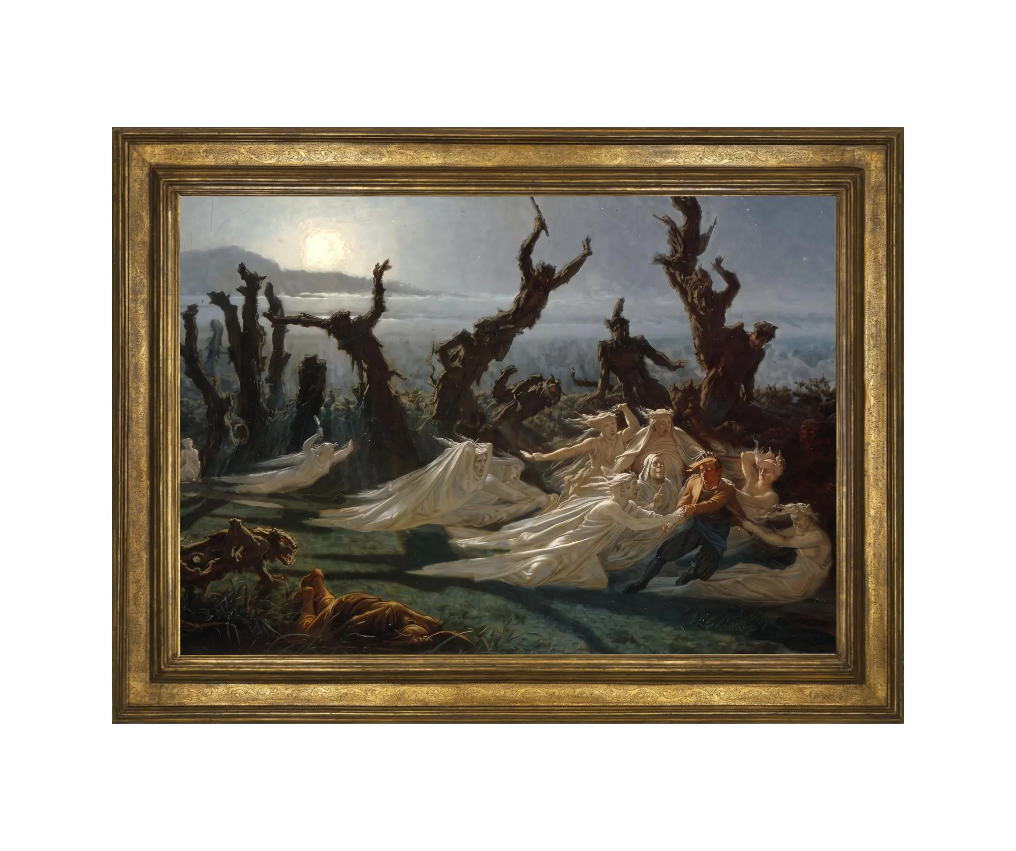 Geister in der Nacht - Kunstdruck.  1861 by Jean-Édouard Dargent. Hexen Mythologie, Teufel, Hexe, Okkult, Gothic, Keltisch, Dark |0810202620