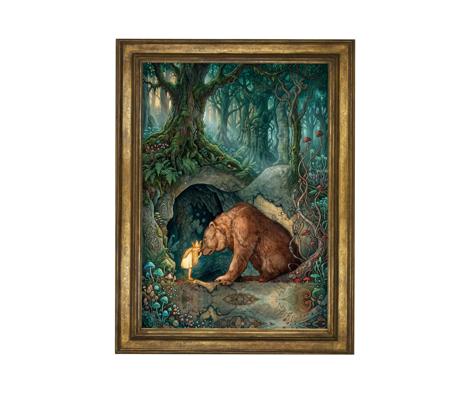 Prinzessin Bella Druck. Klassische Fine Art Gemälde Naturgeist Mythologie, John Bauer, Märchen, Kunstdruck, Schwedische Volksmärchen |600204