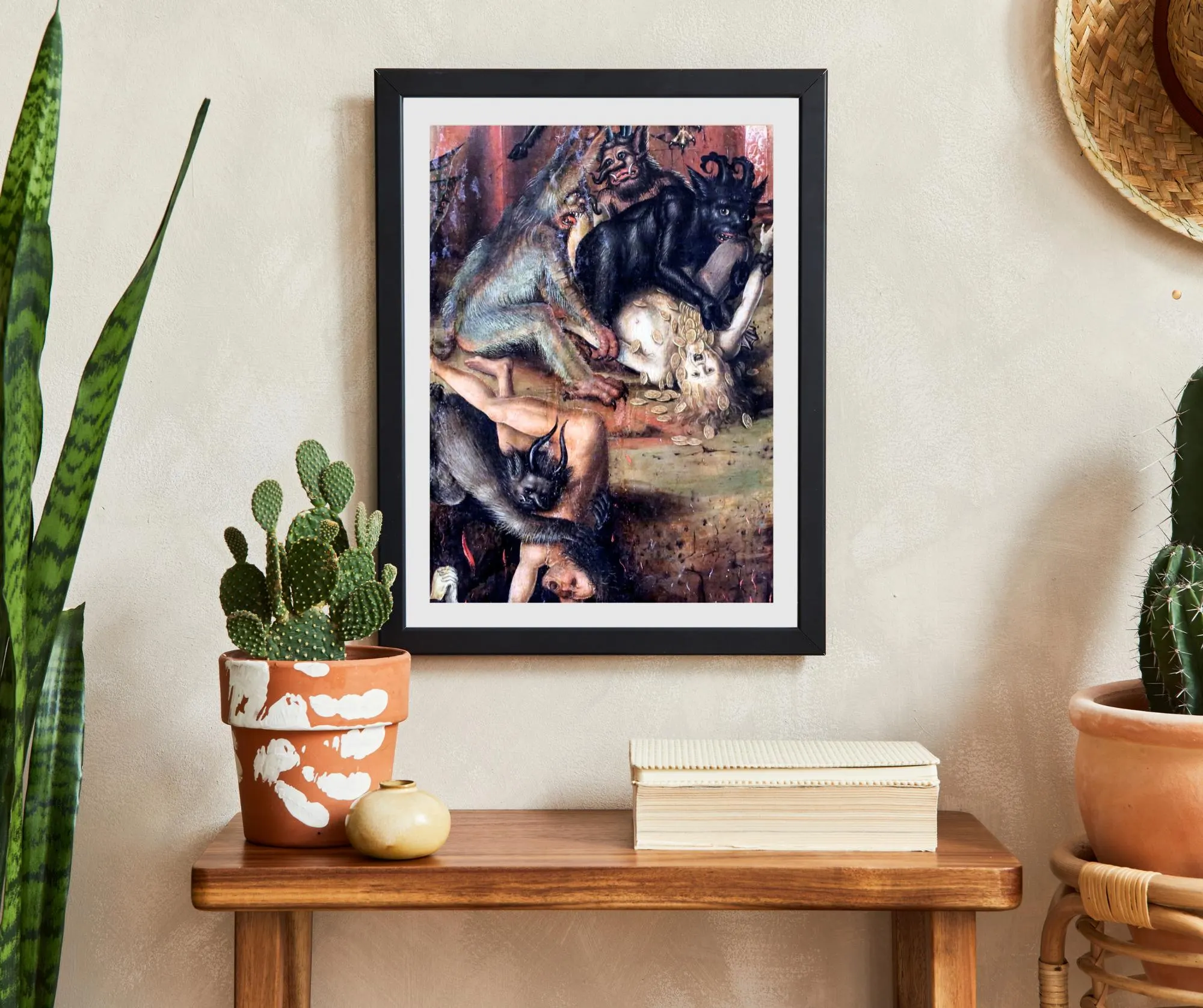 Das jüngste Gericht Fine Art Druck! Vintage Kunst, Horror, Teufel, Unterwelt, Glaube, Bibel, Stefan Lochner, Hölle, Dark Academia     -25032 - image 5