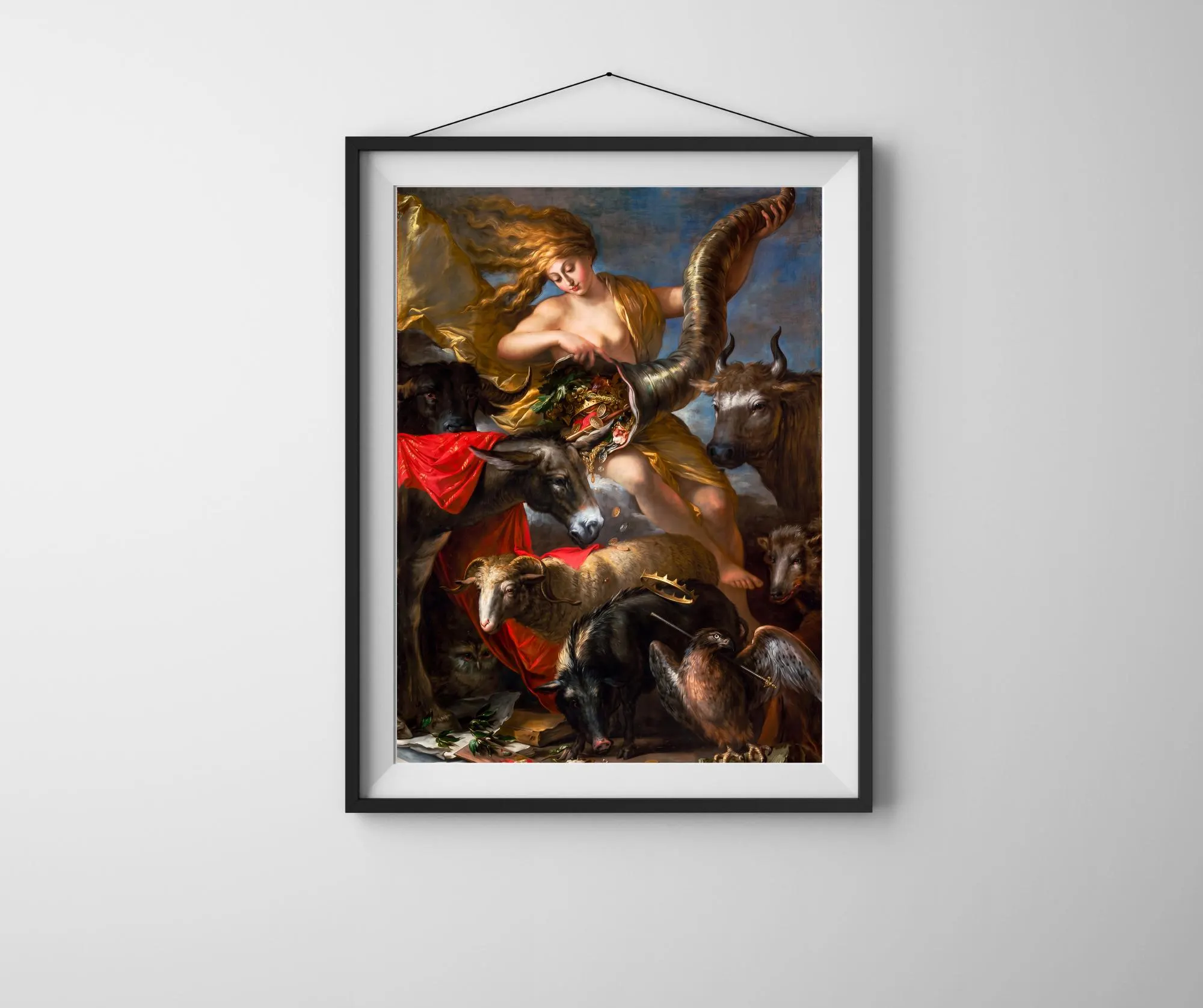 Allegorie des Glücks  Fine Art Druck. 1658 by Salvator Rosa, Dark Academia, Fortuna, Göttin, Glück  | 0510202630 - image 3