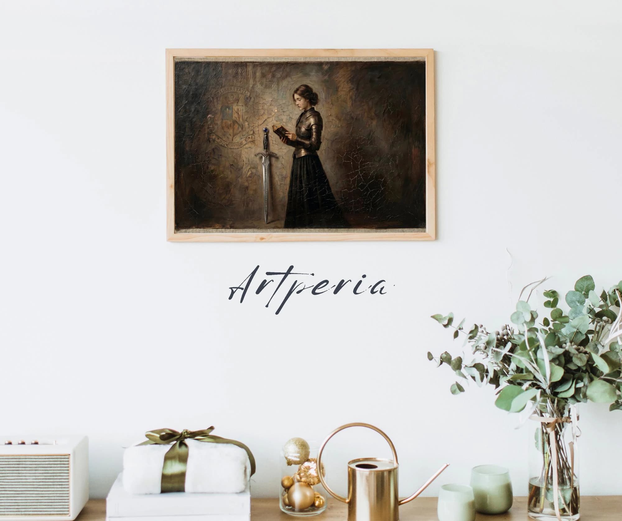 Mittelalter Szene als Fine Art Druck. Ritterin, Ritter, Viktorianisch, Dark Academia, Dark, Burgdame, Burgfräulein, Burg  | 6001514 - image 2