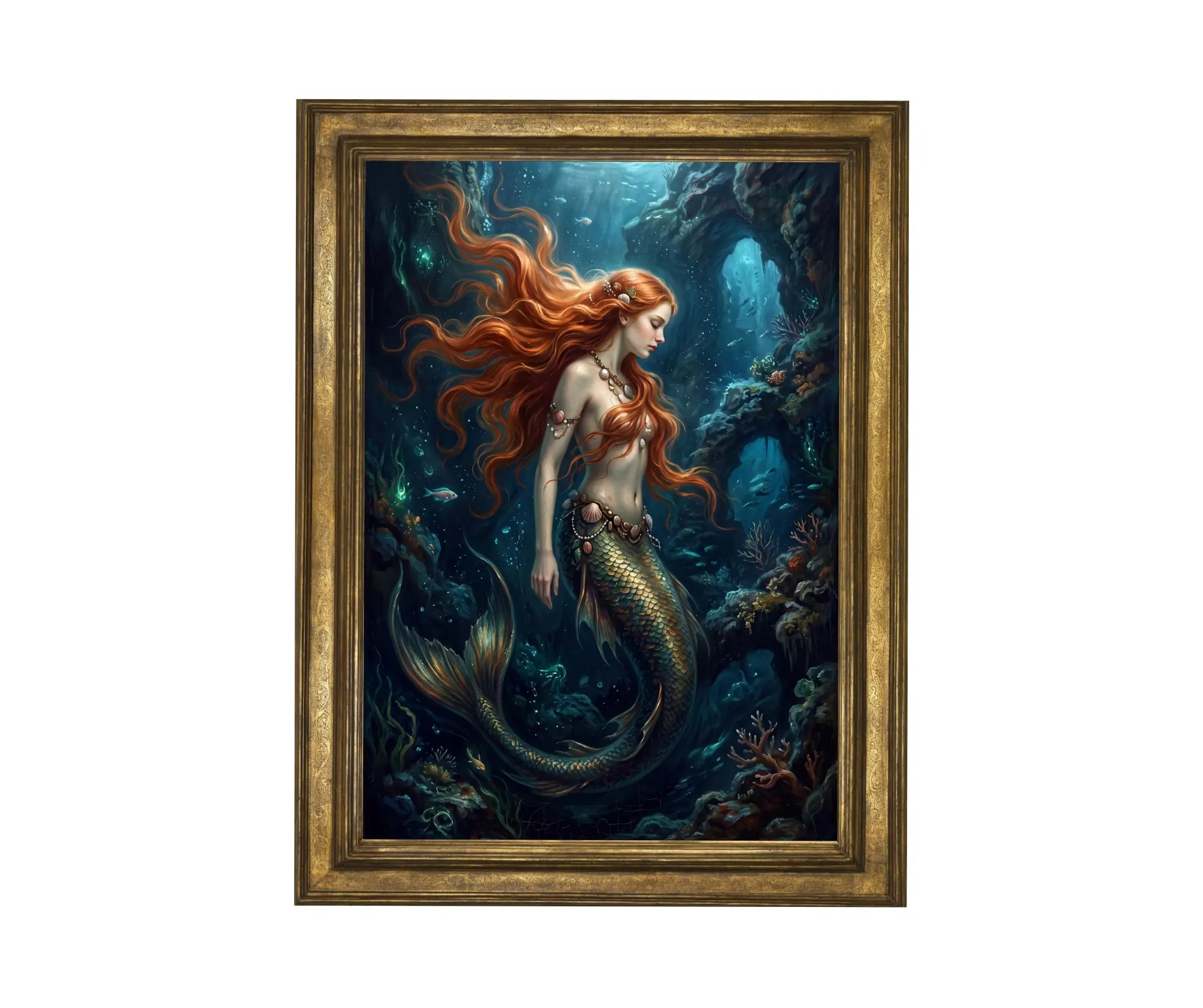 Meerjungfrau  Kunstdruck. Mythologie. Verführerin, Waterhouse, Sirene,  Waterhouse, Mythologische Wandkunst,Fantasie, Märchen  - 0710202610
