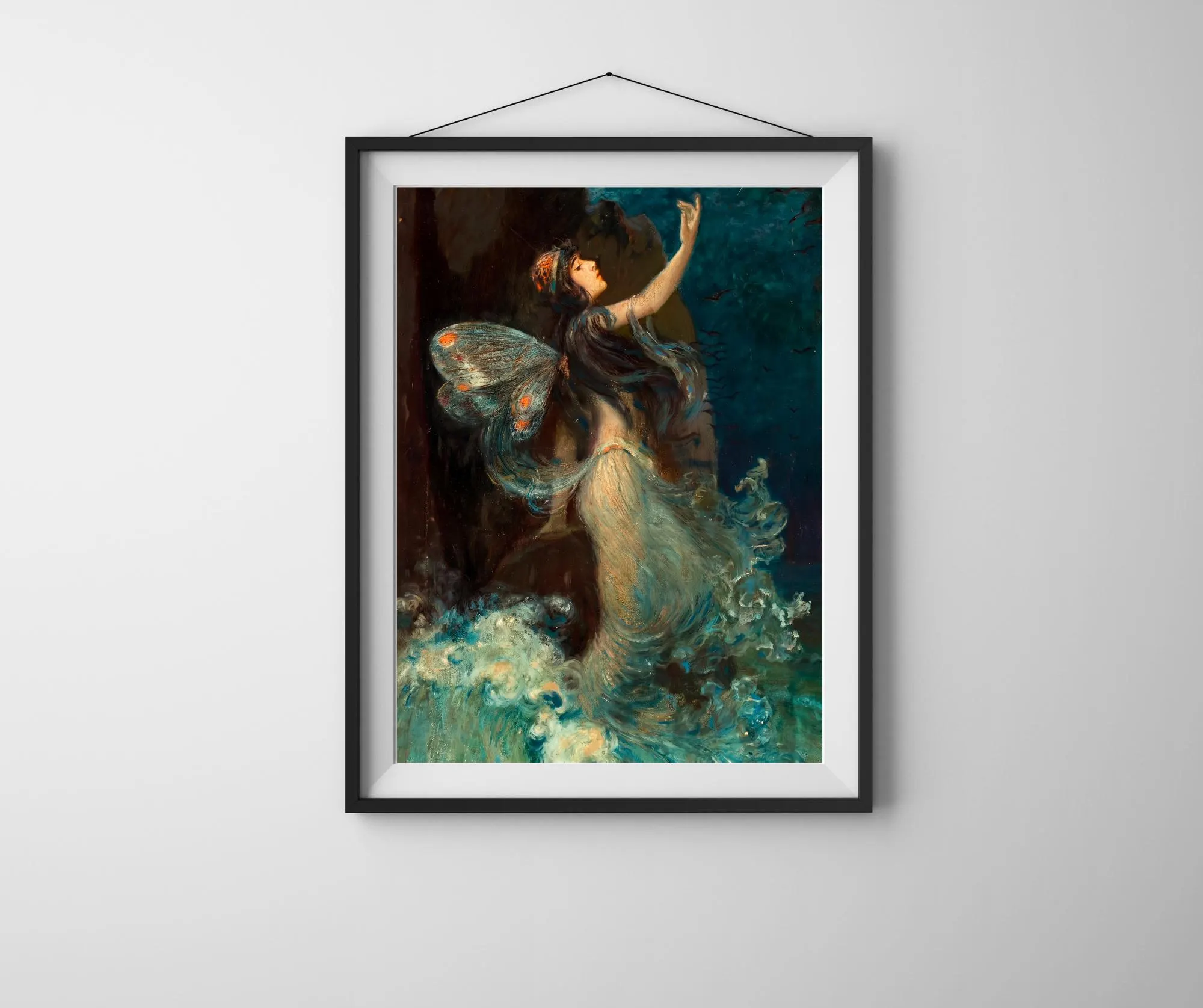 Wassernymphe Fine Art Druck - ca. 1907 Paul Swan, Kunstdruck - Griechische Mythologie, Nymphe, Elfe, Magie, Fee, Art Deco  Dark  0510202610 - image 2