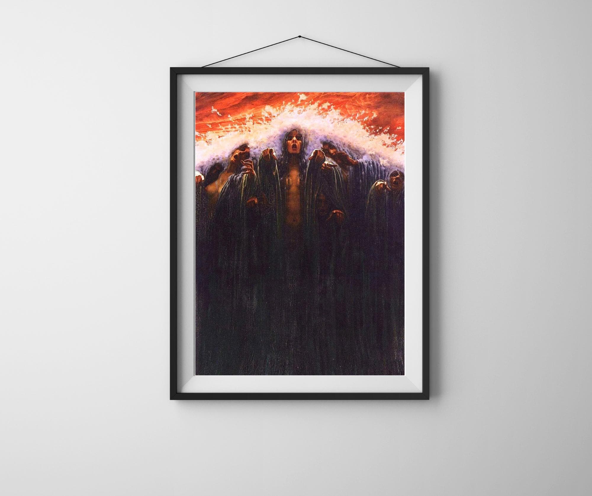 Die Welle Fine Art Druck,  ca. 1907, Dark, Grusel, Horror, Hexen, Teufel, Symbolismus, Spirituell, La Vague, Carlos Schwab, |1003216 - image 5