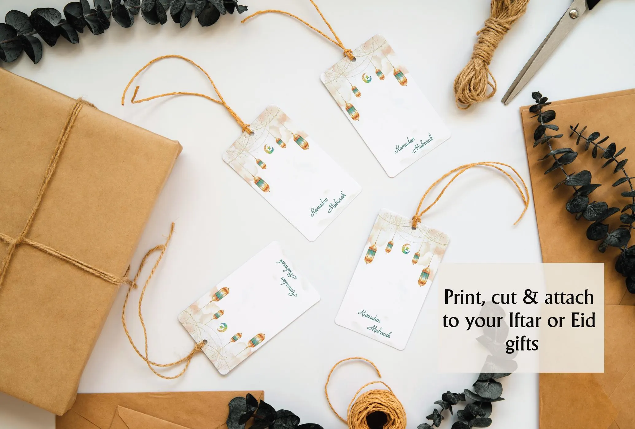 Editable Ramadan Mubarak Gift Tags | Iftar Eid Cards (Digital Download) - image 2