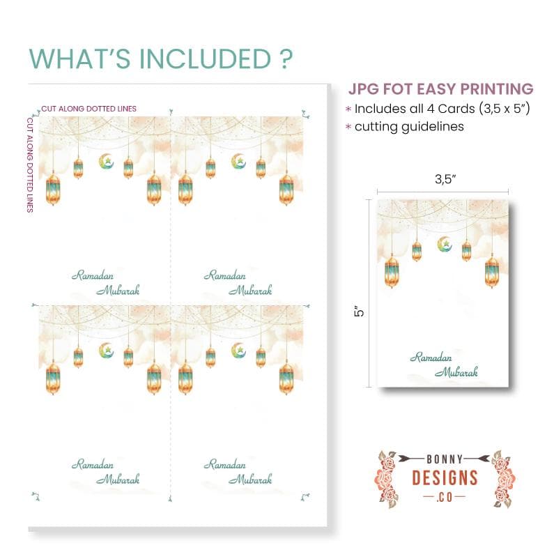 Editable Ramadan Mubarak Gift Tags | Iftar Eid Cards (Digital Download) - image 4