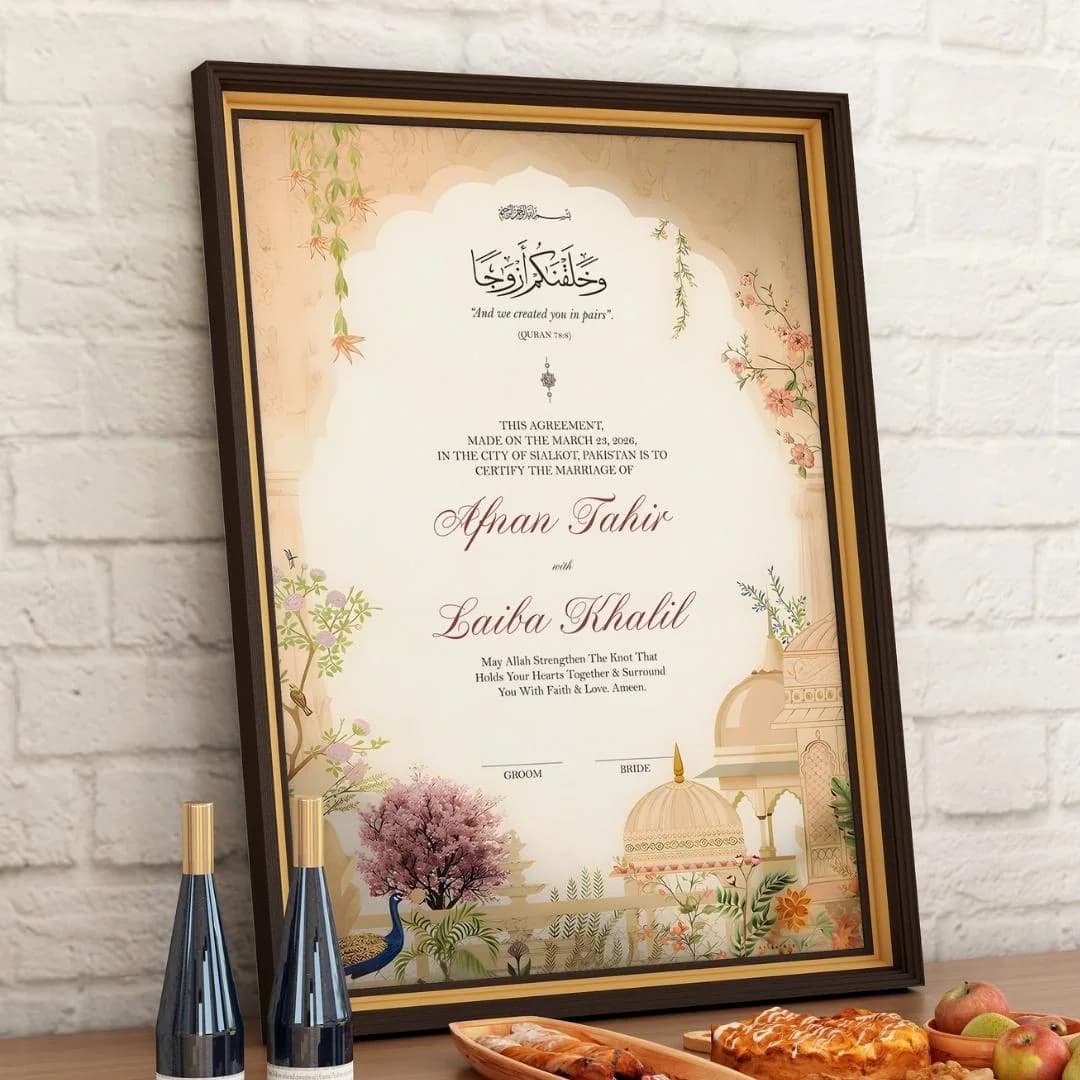 Pakistani Nikkah Invitation Template | Floral Muslim Wedding Card (Digital Download) - image 2