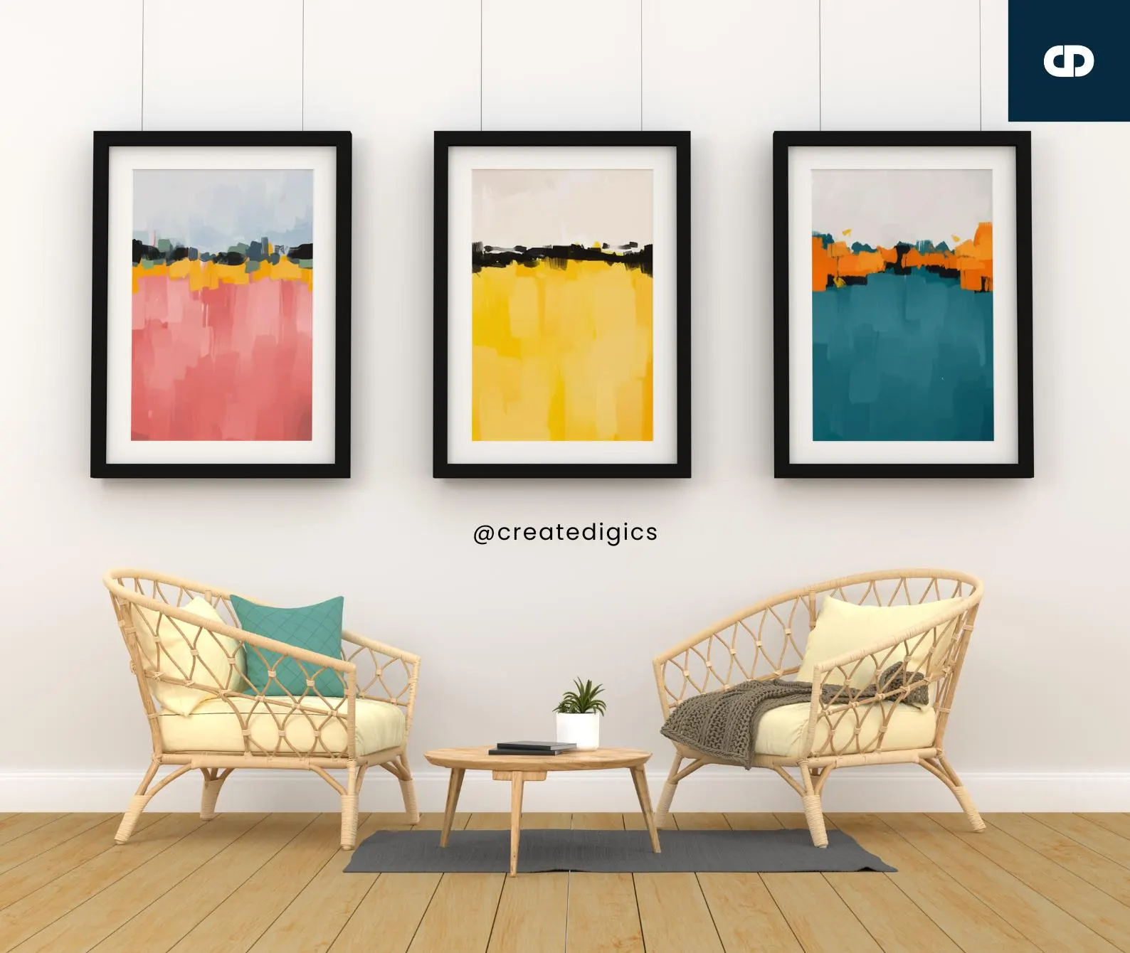 Modern Abstract Wall Art, Editable Photoshop Template (Digital)