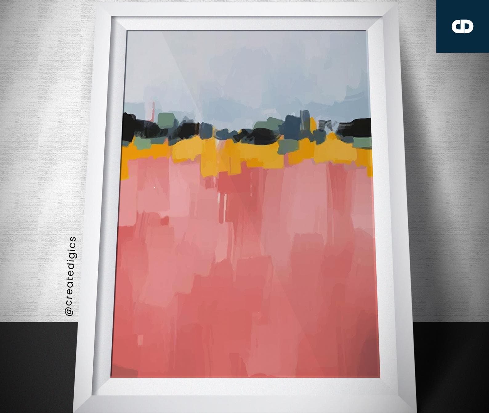 Modern Abstract Wall Art, Editable Photoshop Template (Digital) - image 5