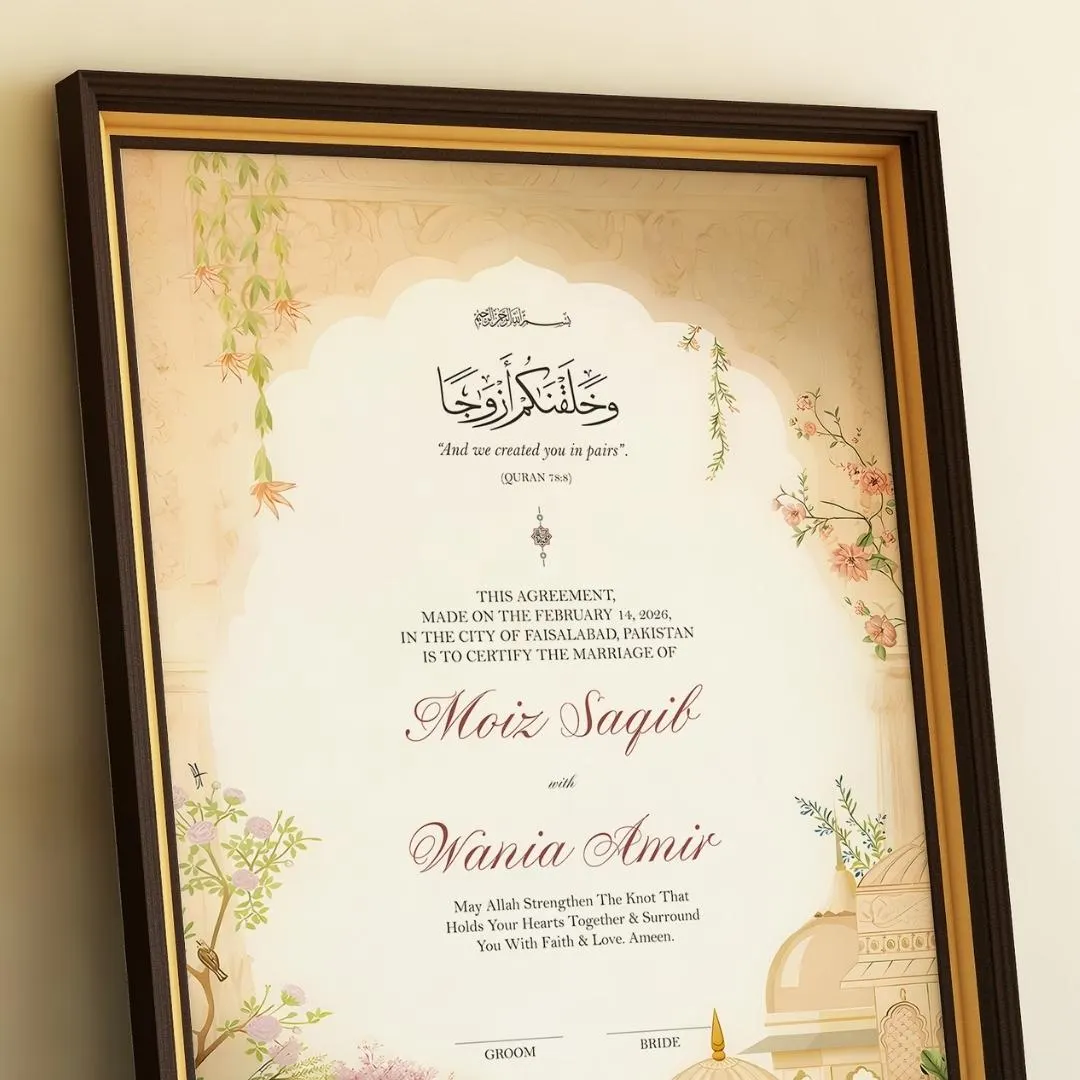Pakistani Nikkah Invitation Template | Floral Muslim Wedding Card (Digital Download) - image 3
