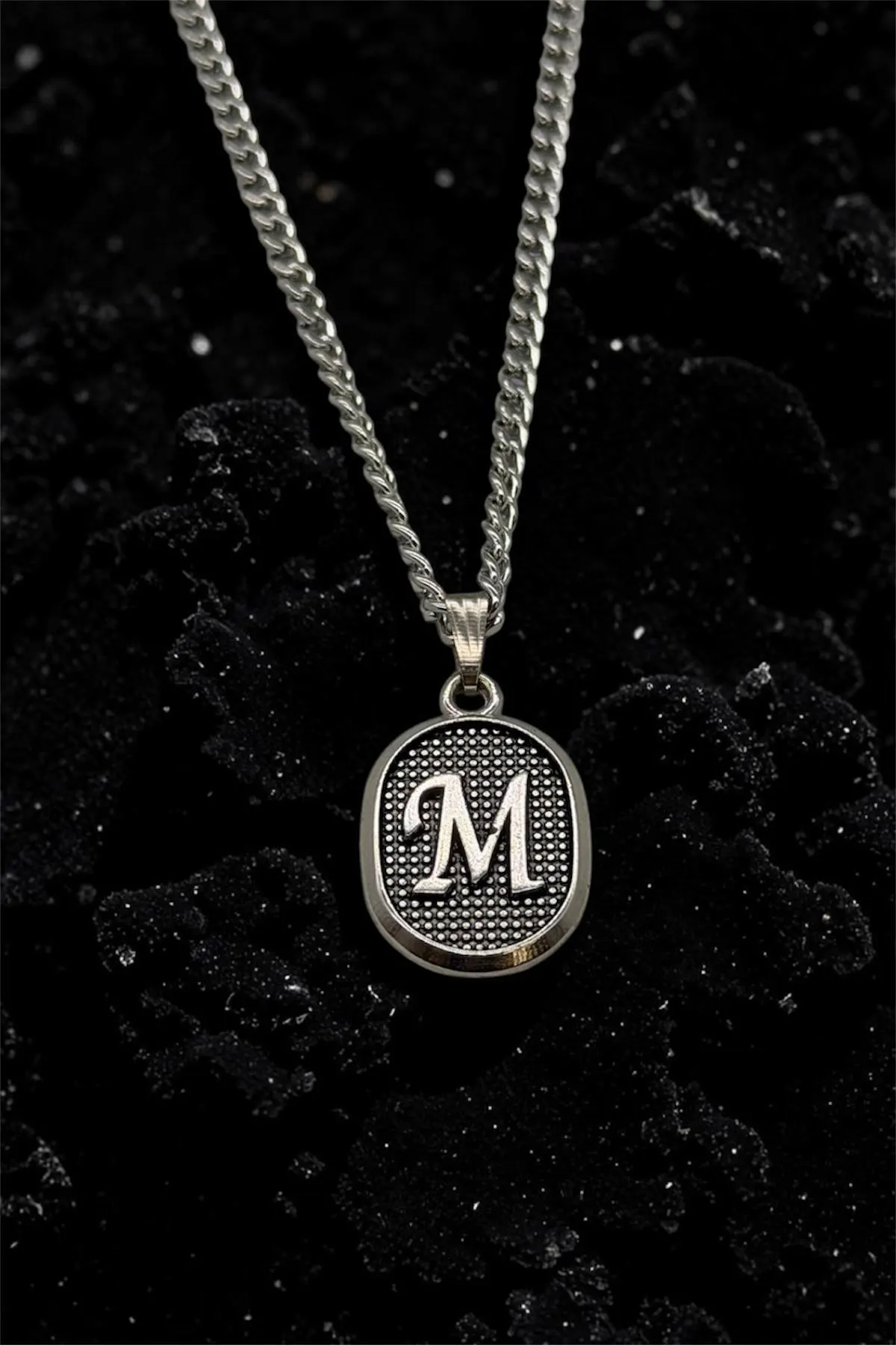 Initial Necklace for Men, Personalized Letter Pendant, 65cm Stainless Steel Chain, Mens Initial Jewelry, Gift for Him - image 2