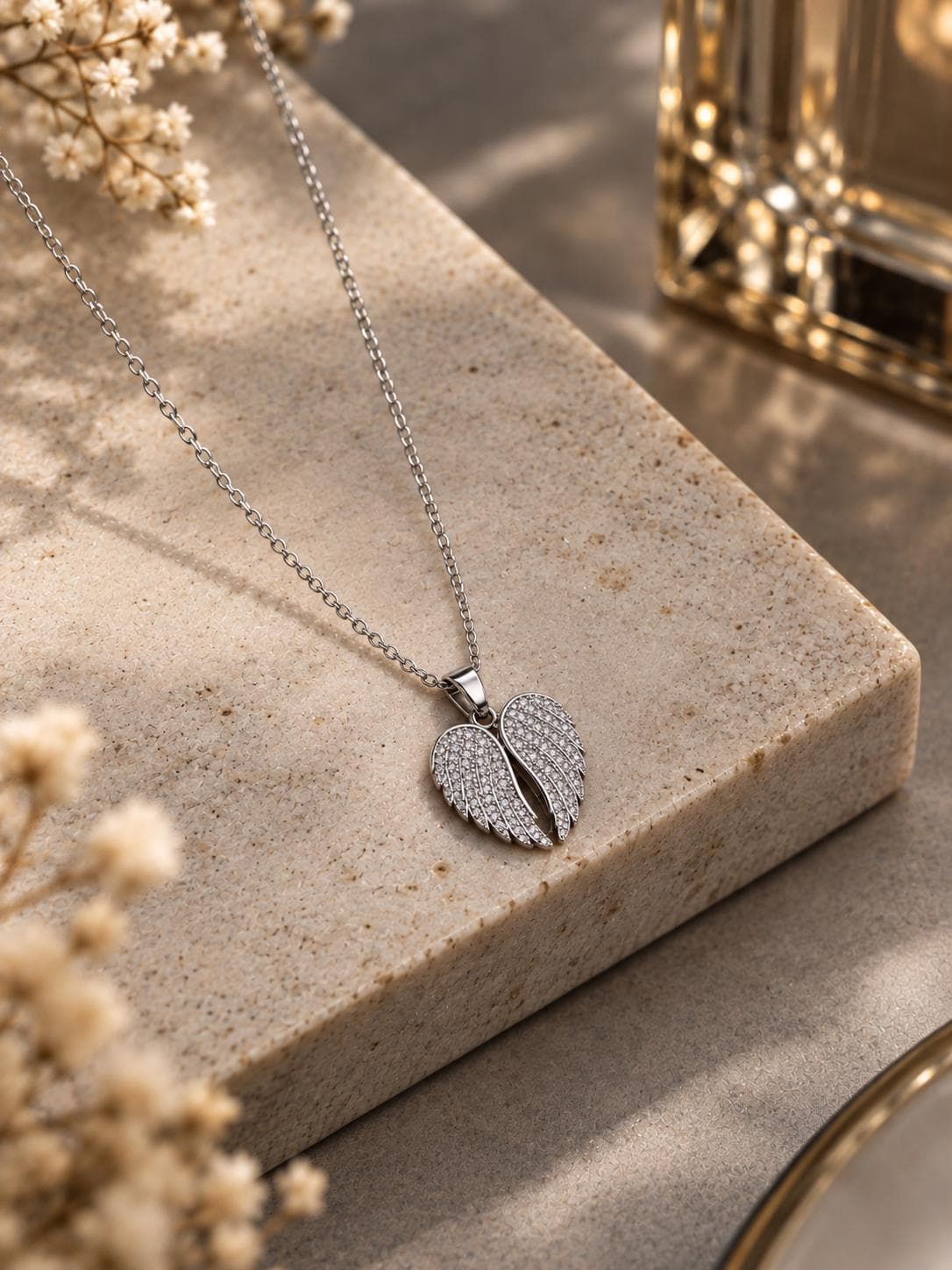 Personalized Angel Wing Necklace, Custom Name Heart Necklace for Women, Engraved Silver Pendant, Memorial Jewelry, Gift for Her - image 4