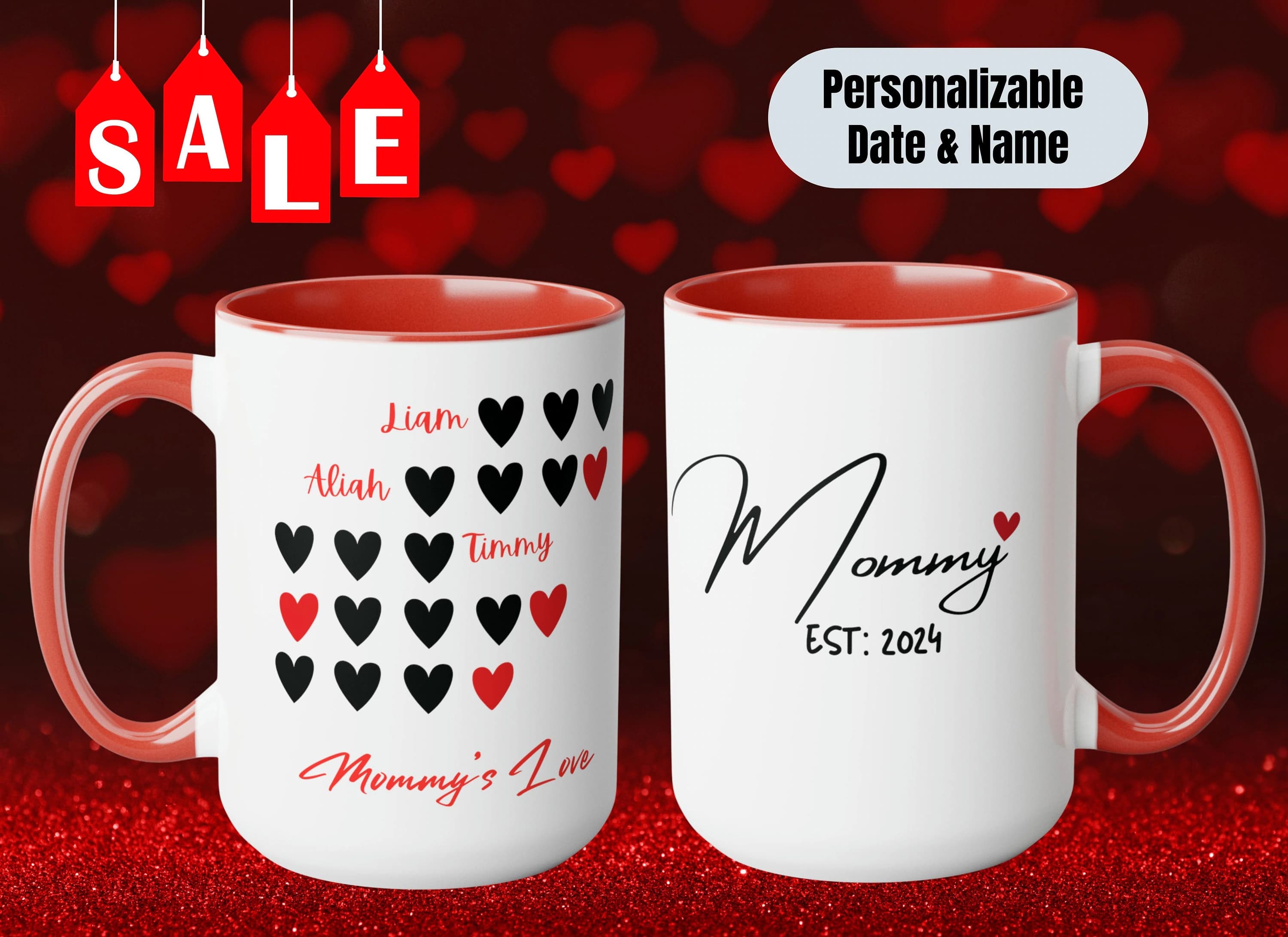 Holiday Gift for Mom, Custom Mom Mug with kids name, Personalized Mug For Mom, Bonus Mom, Mommy's Coffee Mug, Mug with Kids Name and date - image 3