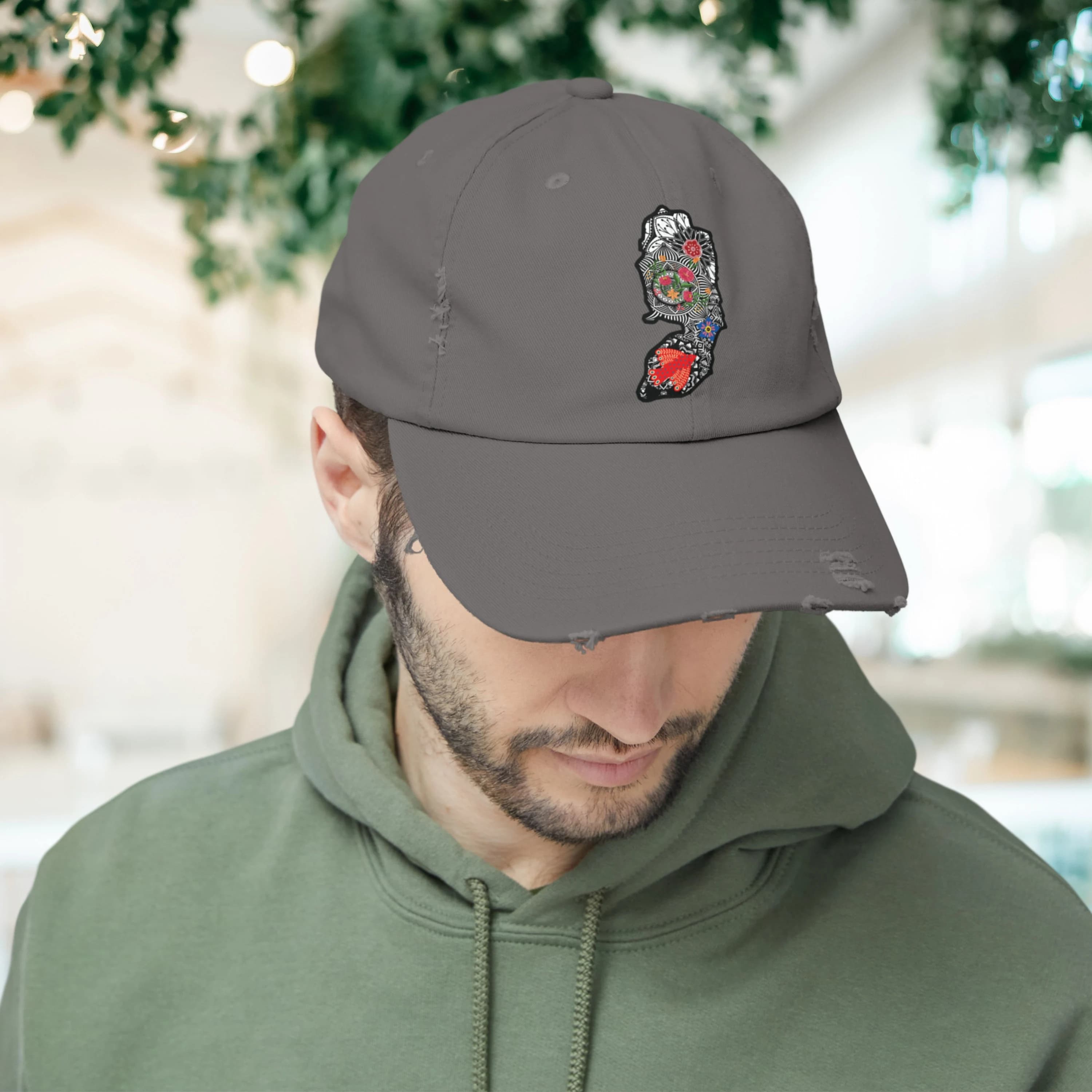 Palestine Map Hat, Palestinian Flag Gift, Palestine Cap Palestinian flag Accessory for men and women Palestinian Flag, Distressed Trendy Hat - image 3