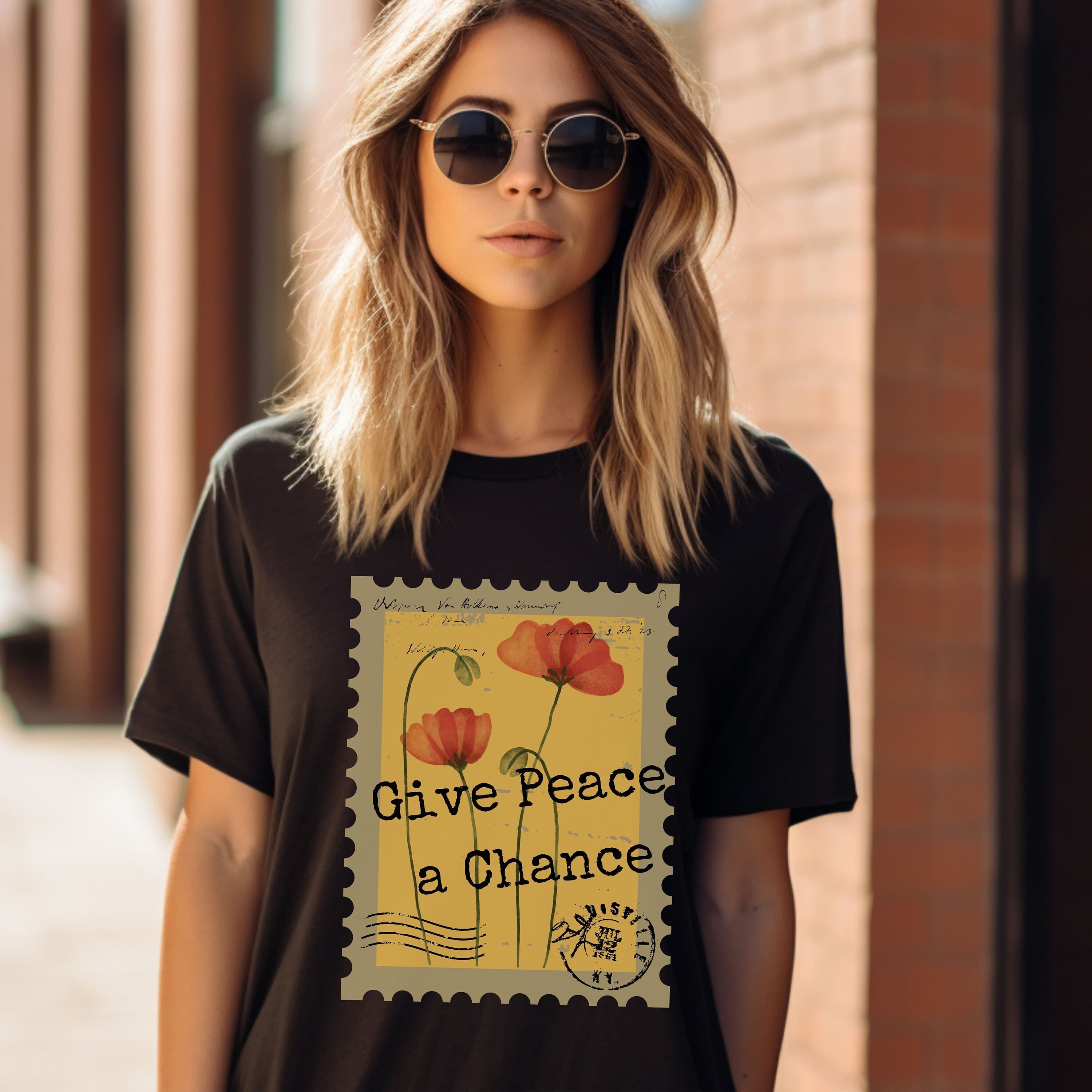 Give Peace a Chance antiwar shirt Free Palestine Sweatshirt Activist Shirt Free Gaza shirt Social Justice Shirt Poppy Flower Palestine Shirt - image 5