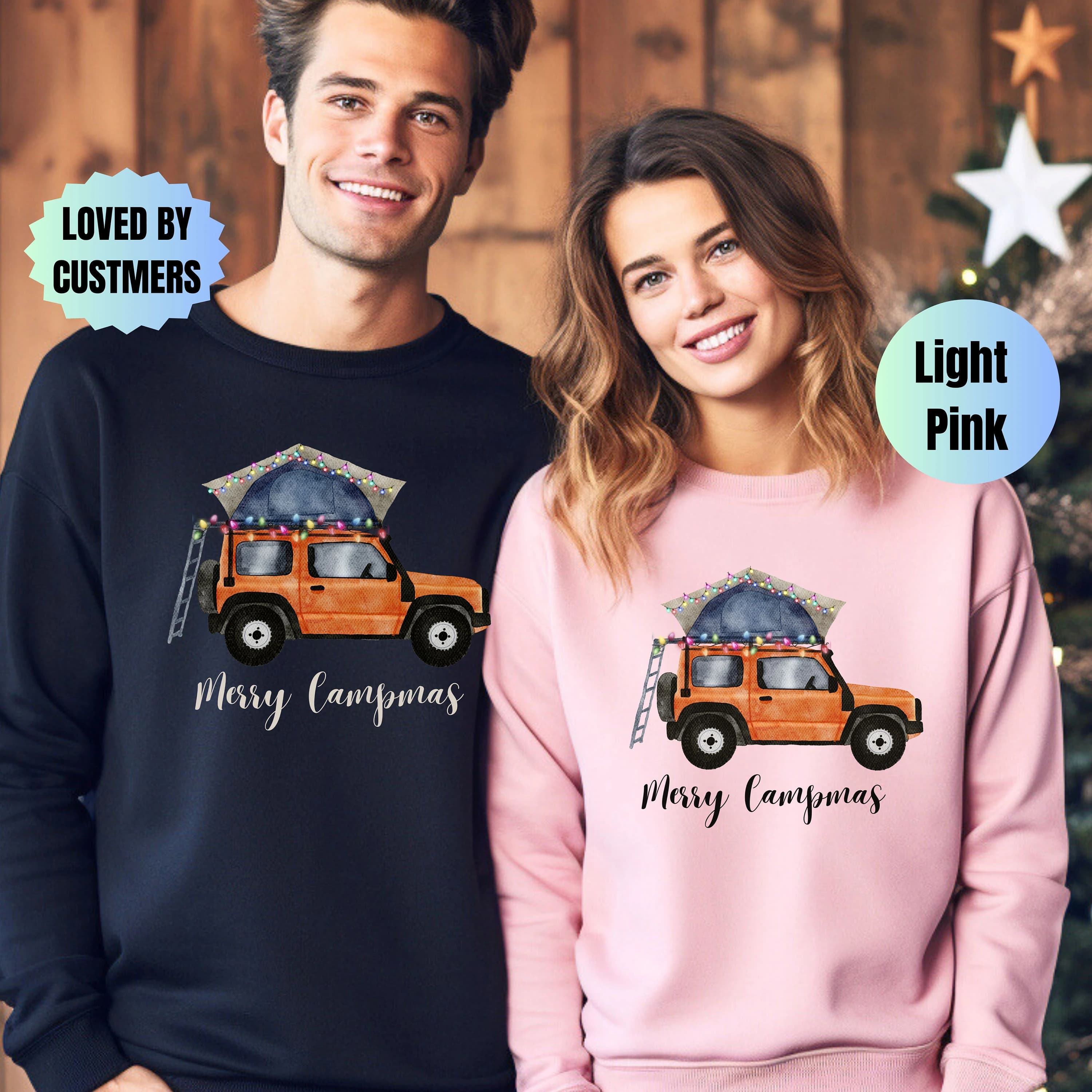 Christmas camping sweatshirt, Offroad Shirt,Happy Camper Sweatshirt,Gift for Camper, Camp Lover Gift, Winter camping Crewneck, Car Camping - image 3