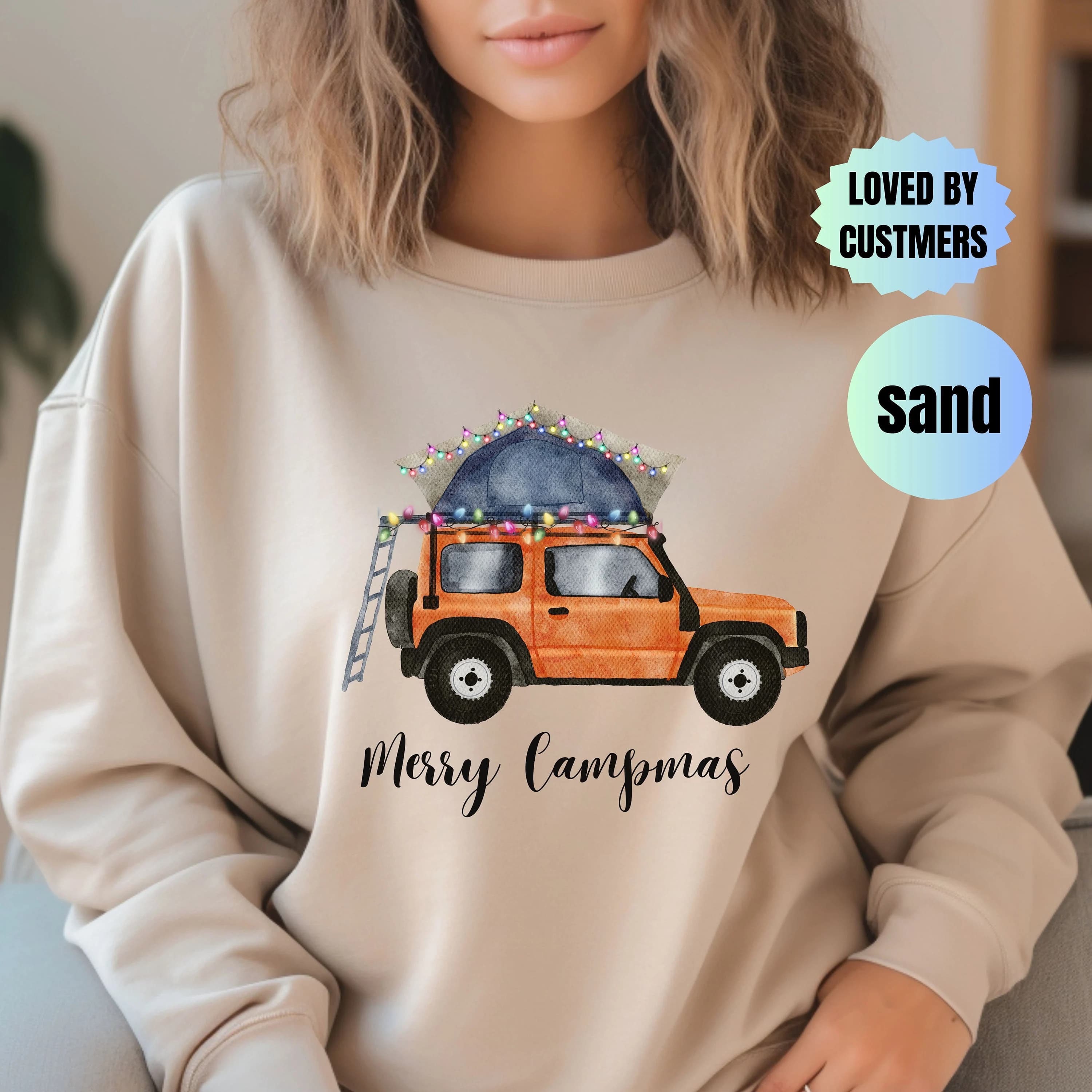 Christmas camping sweatshirt, Offroad Shirt,Happy Camper Sweatshirt,Gift for Camper, Camp Lover Gift, Winter camping Crewneck, Car Camping