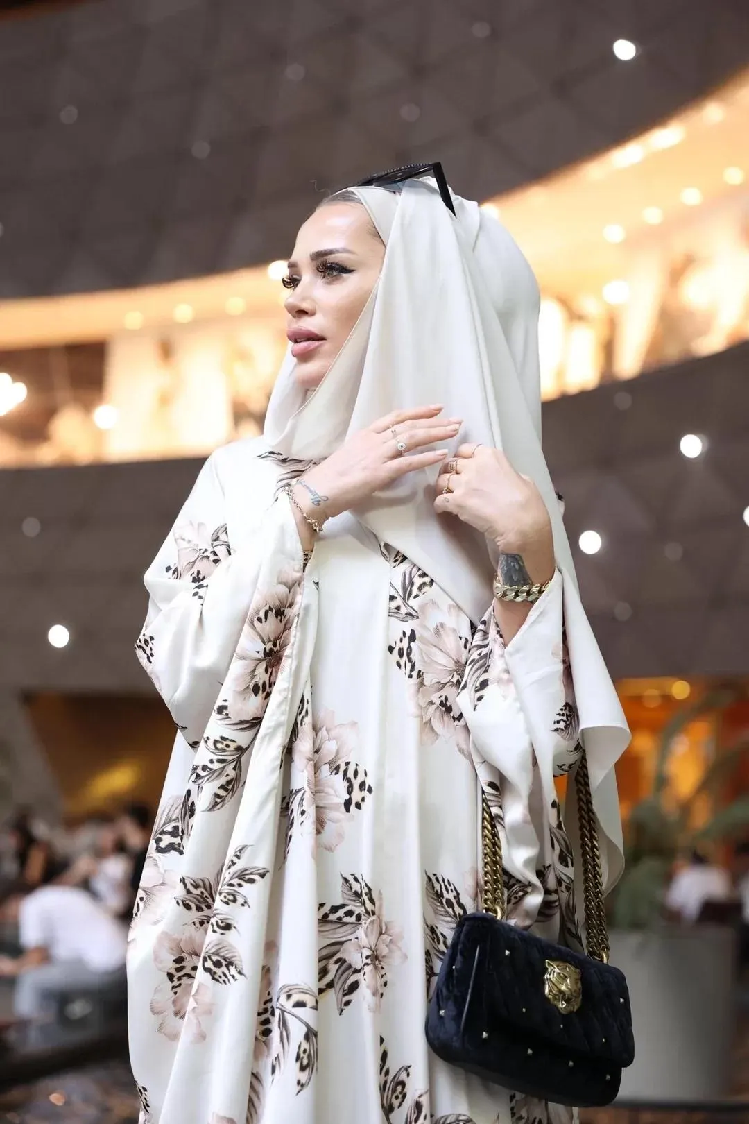 Beige Modest Bonnet Hijab with Attached Crepe Shawl and Soft Viscose Front, Padded Comfort for Muslim Women and Events - image 5