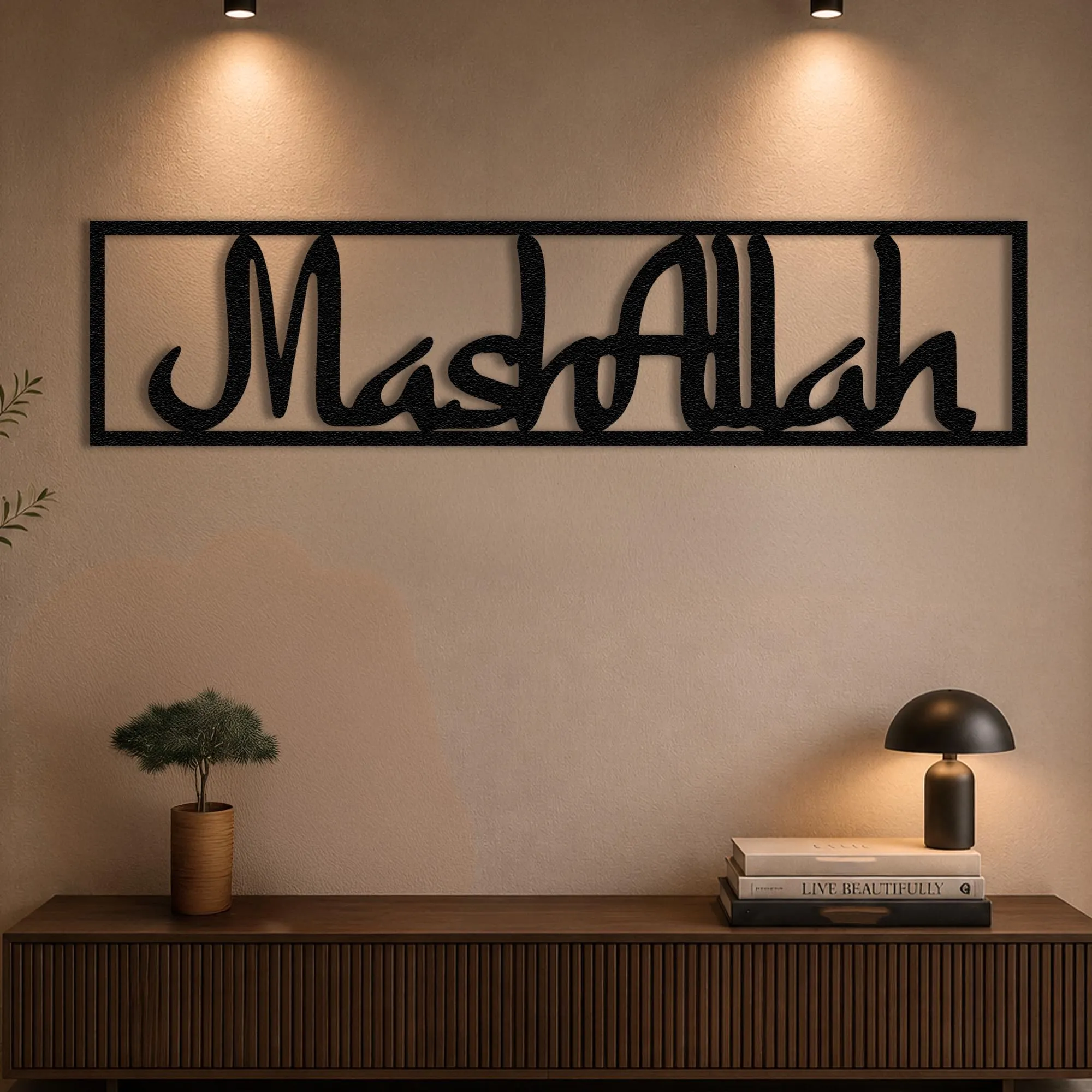 Mashallah Islamic Metal Wall Art, Modern Arabic Calligraphy Mosque Decor - image 5