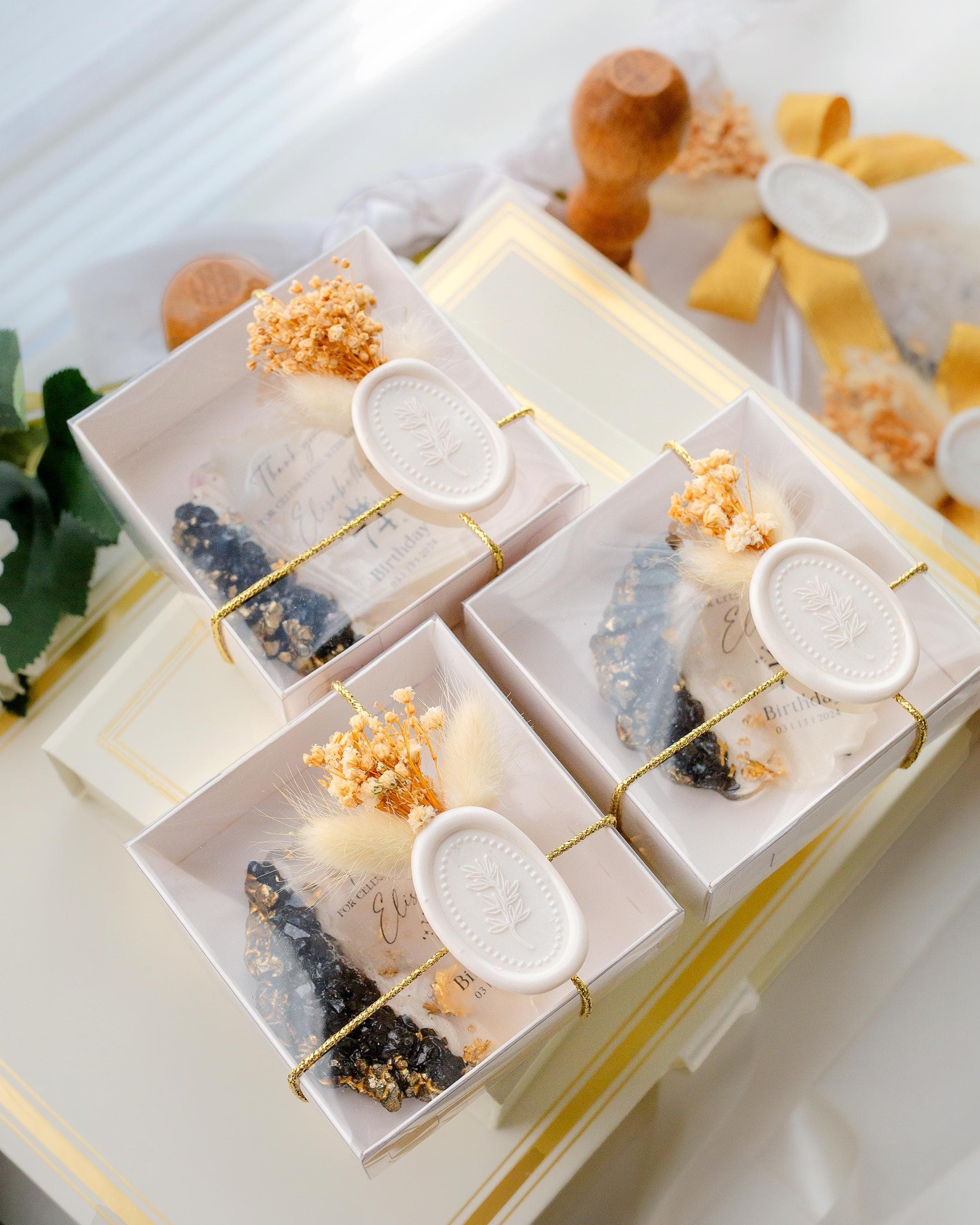 Elegant custom birthday favor magnet for adult celebration décor