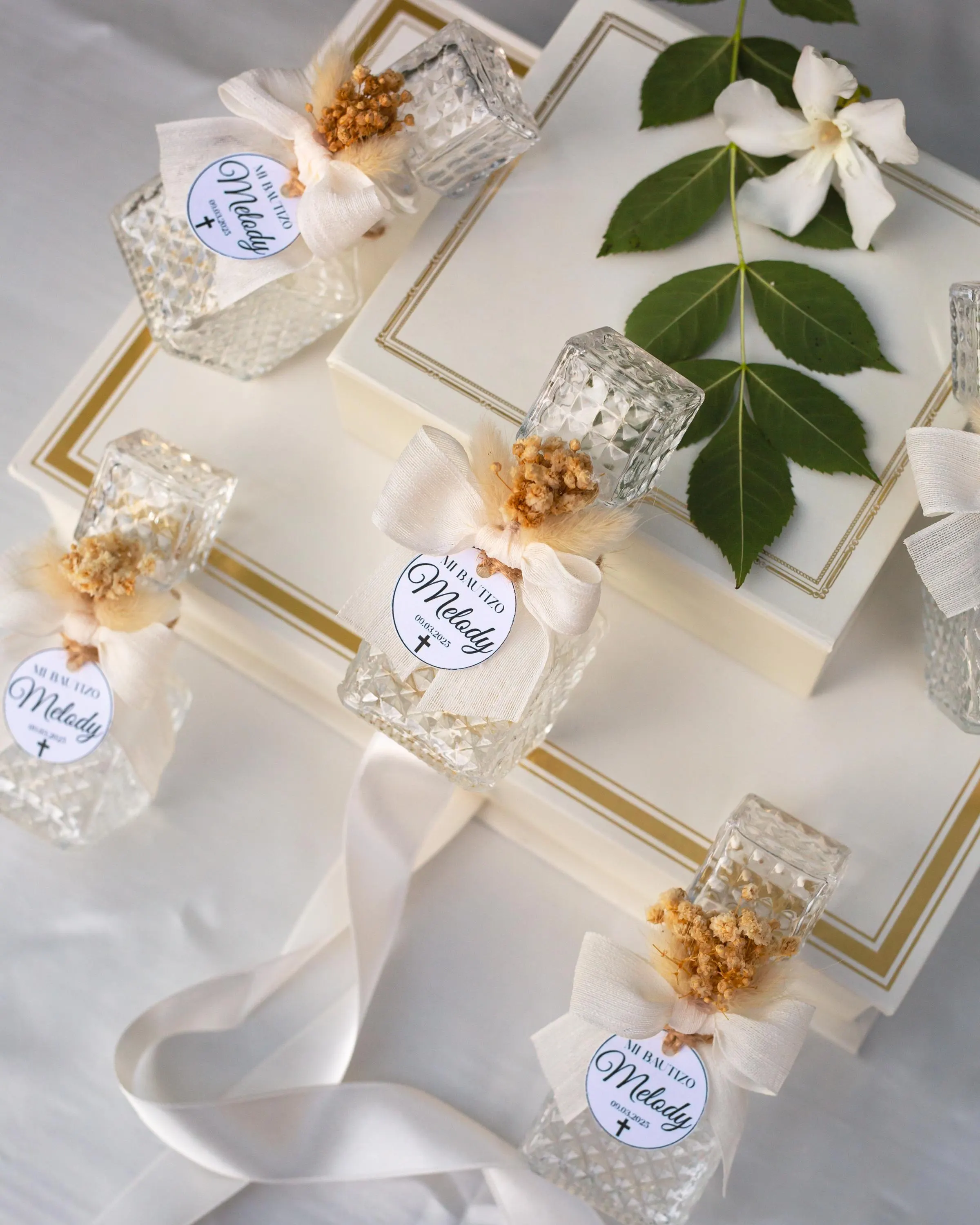 Elegant baptism favor bottles for girl or boy in bulk